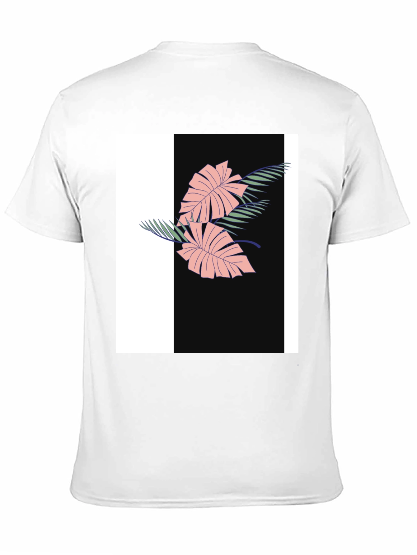 Tropical Leaf Graphic Black Tee