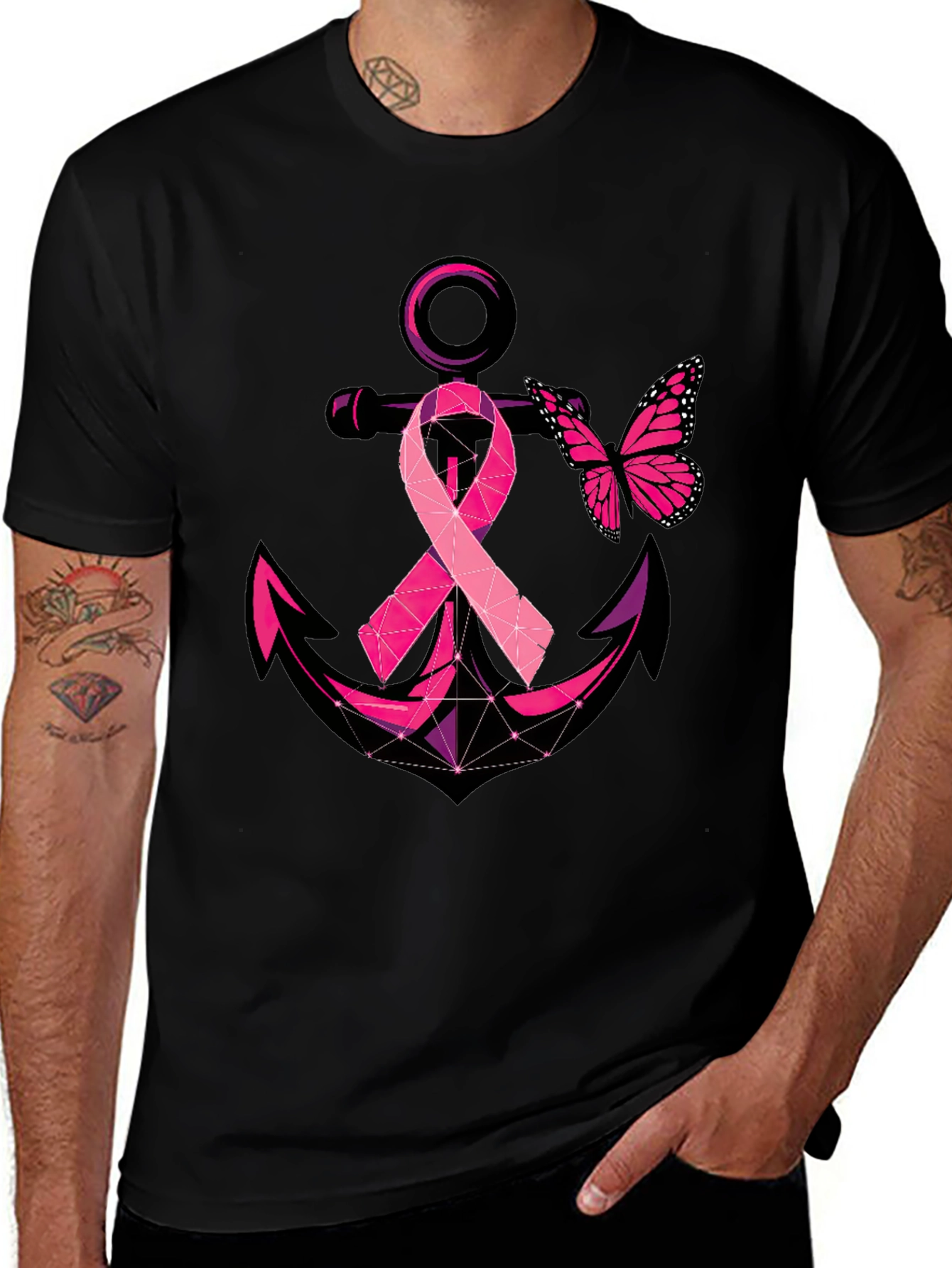 Breast Cancer Anchor Butterfly T-Shirt