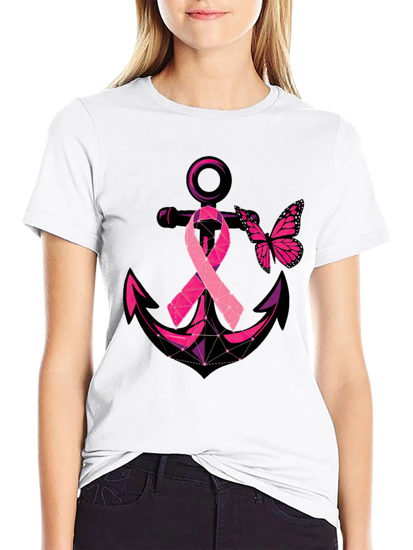 Breast Cancer Anchor Butterfly T-Shirt