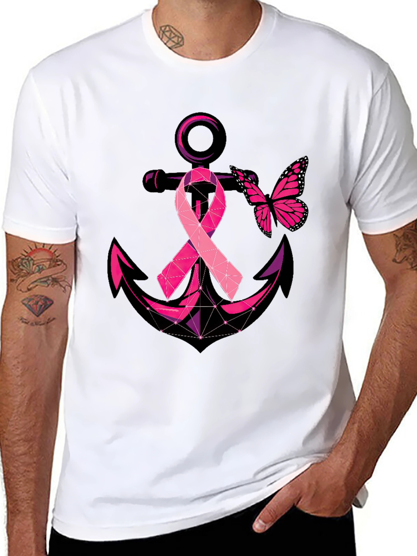 Breast Cancer Anchor Butterfly T-Shirt
