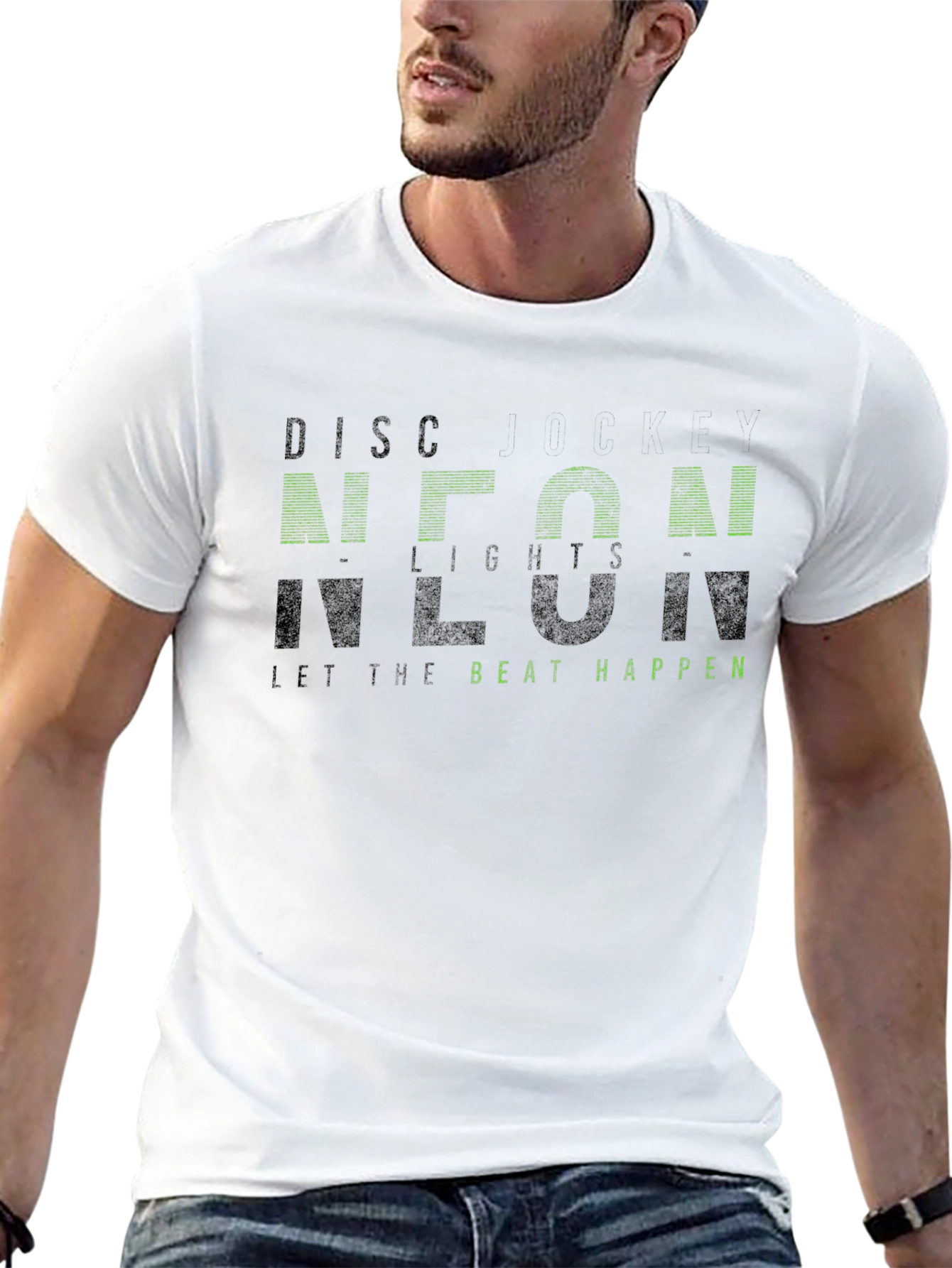 Neon Lights Black Graphic Tee