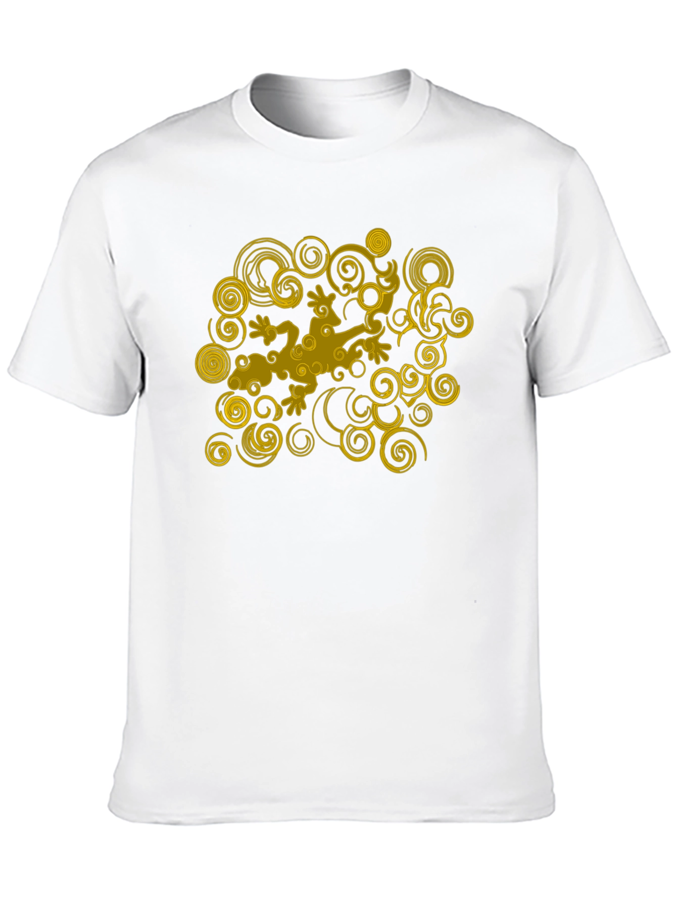 Cool Gecko Swirl Graphic Black T-Shirt
