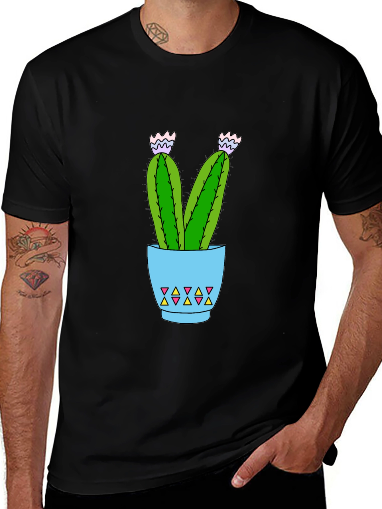 Cactus Potted Plant Graphic T-Shirt