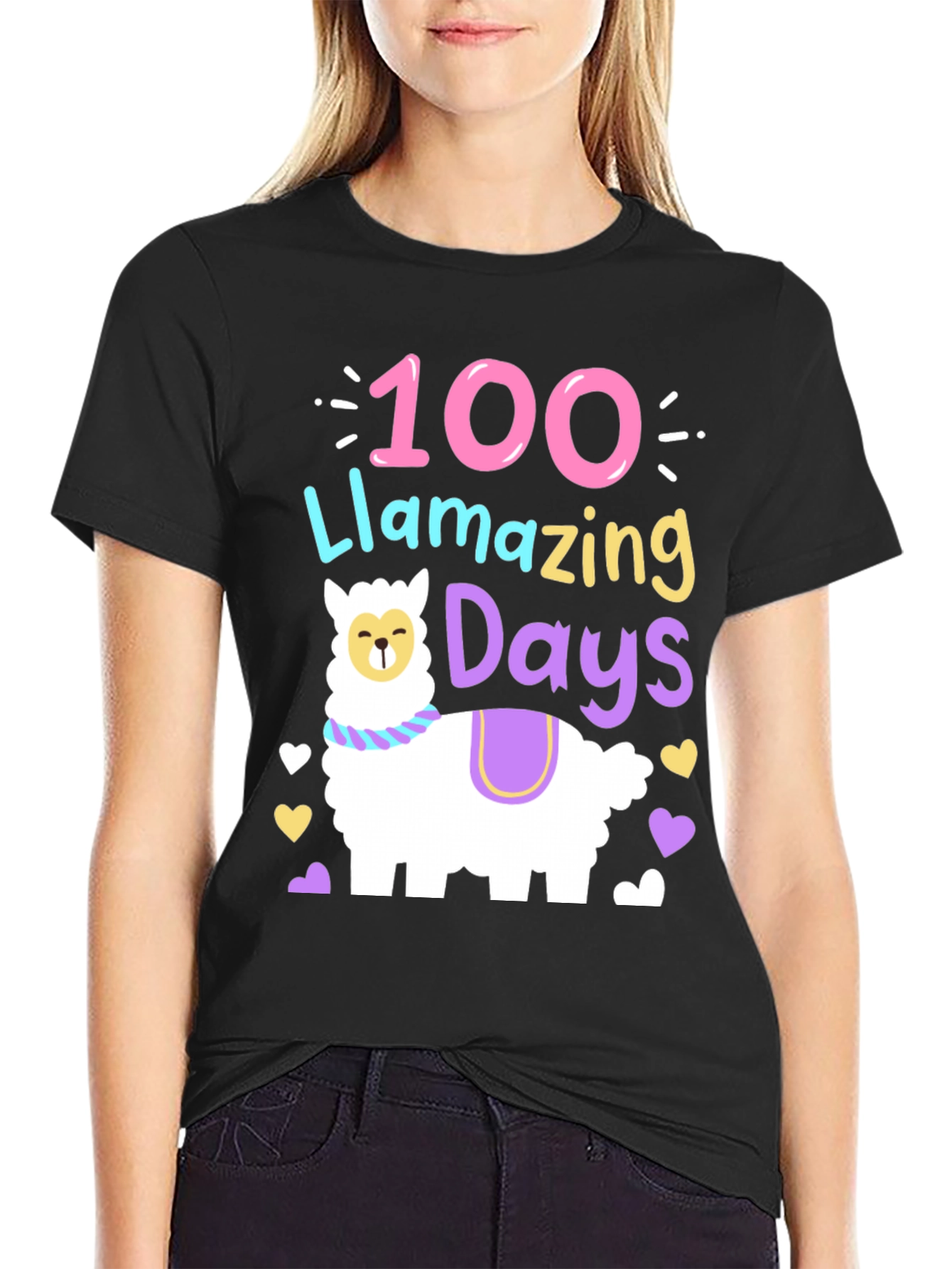 100 Llamazing Days T-Shirt - School Celebration Tee