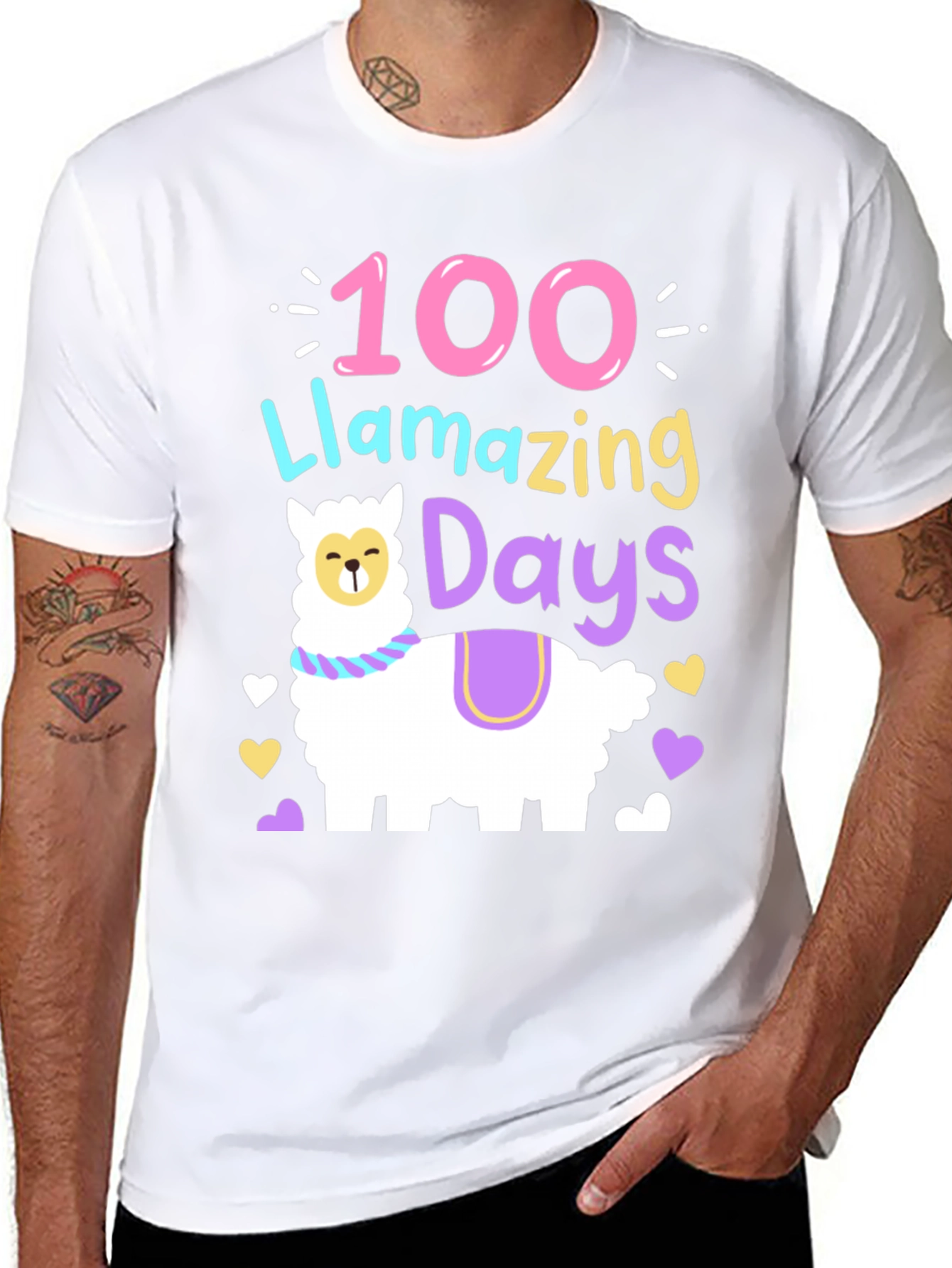 100 Llamazing Days T-Shirt - School Celebration Tee