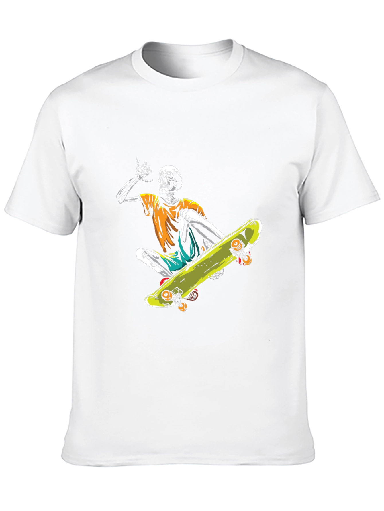 Skeleton Skateboarder Graphic Tee - Cool Casual Style