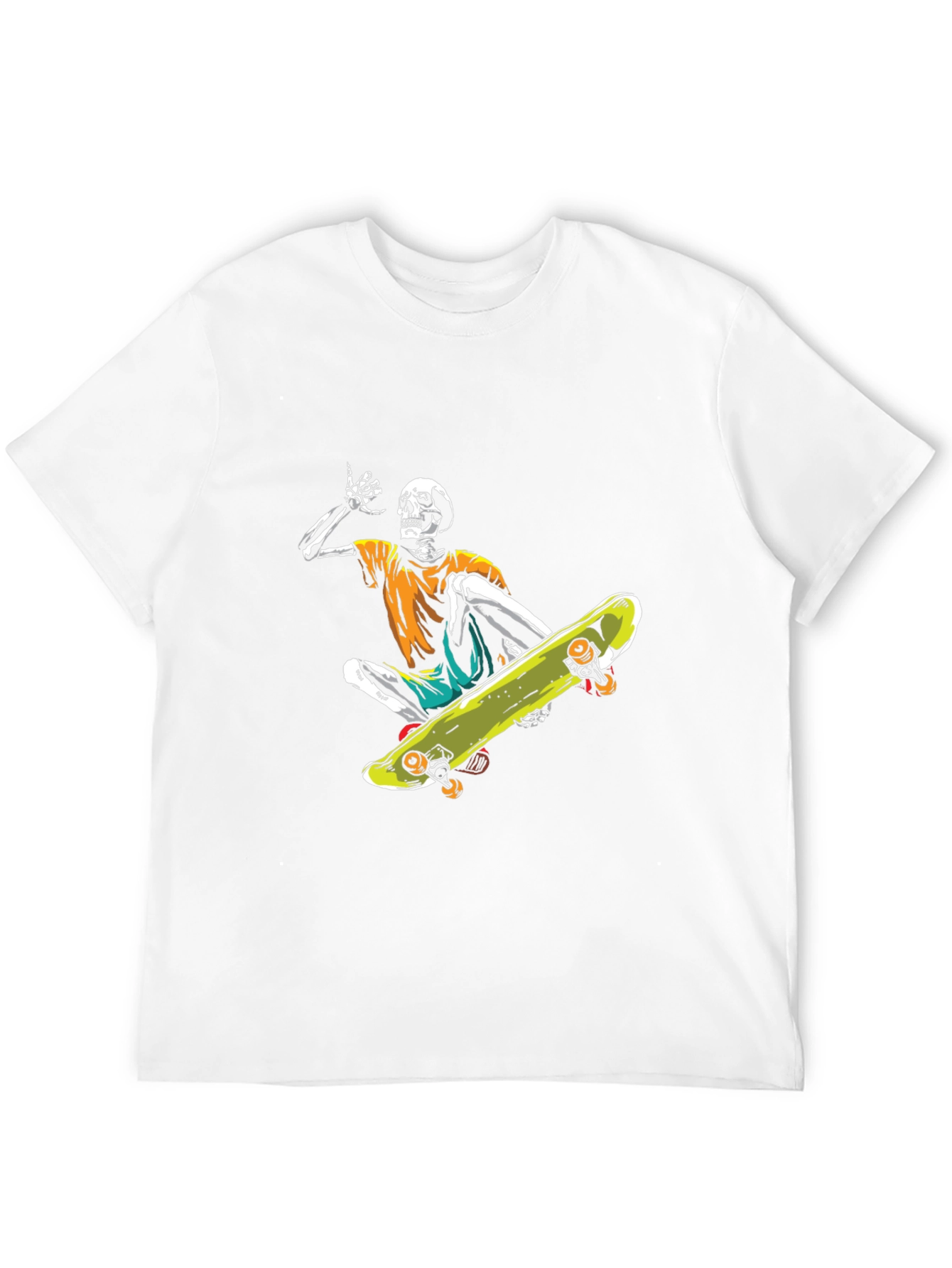 Skeleton Skateboarder Graphic Tee - Cool Casual Style