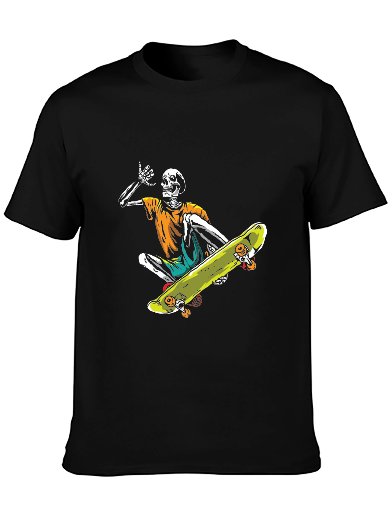 Skeleton Skateboarder Graphic Tee - Cool Casual Style