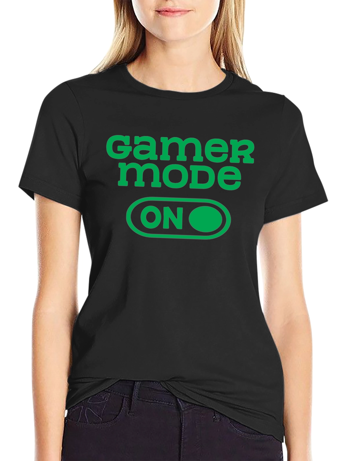 Gamer Mode ON Graphic Tee - Black Cotton T-Shirt