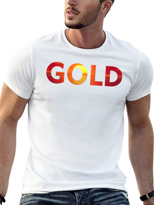 Sunset GOLD Graphic Tee - Stylish Mens Black T-Shirt