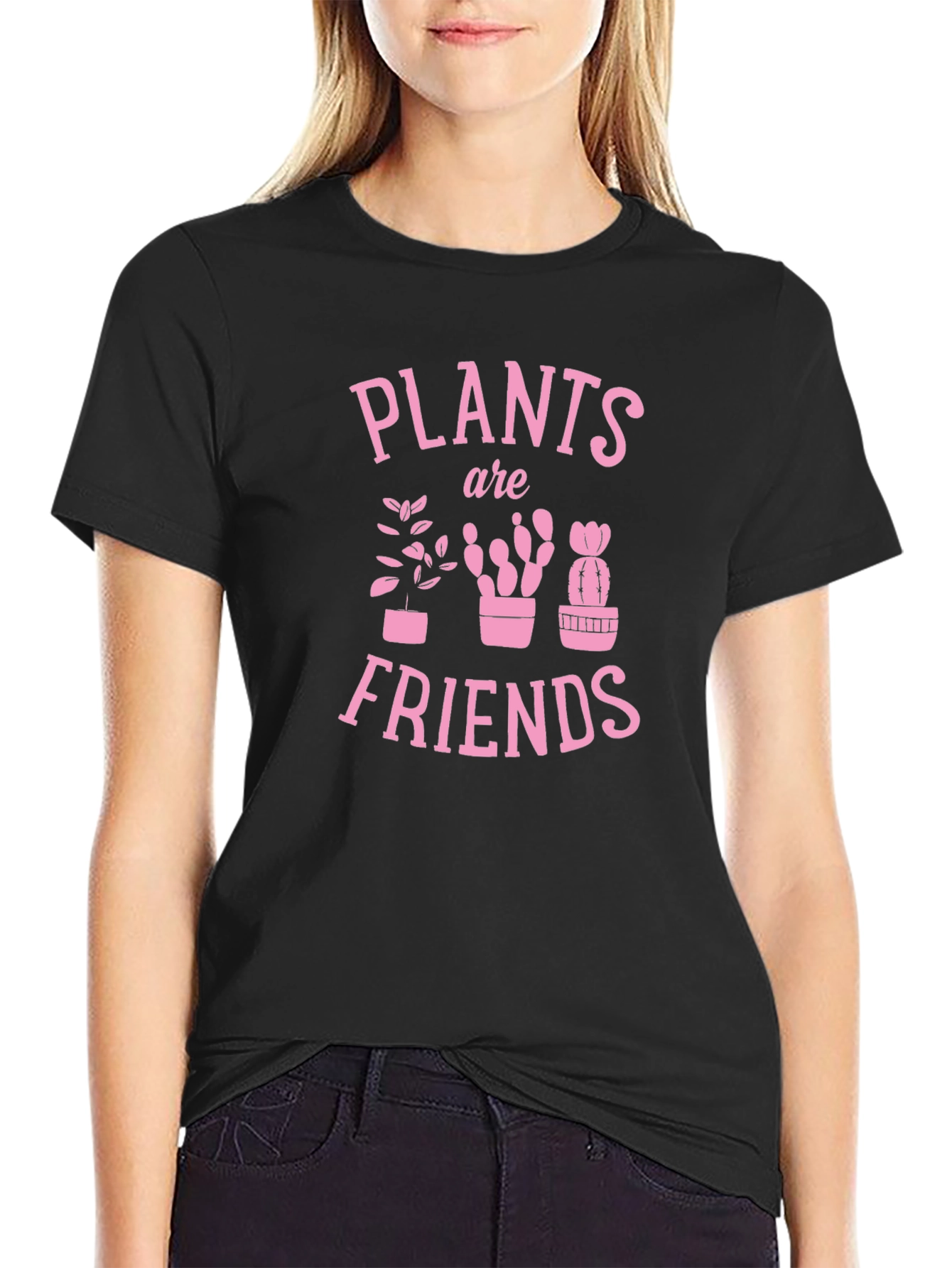 Plants Are Friends Graphic Tee - Black T-Shirt