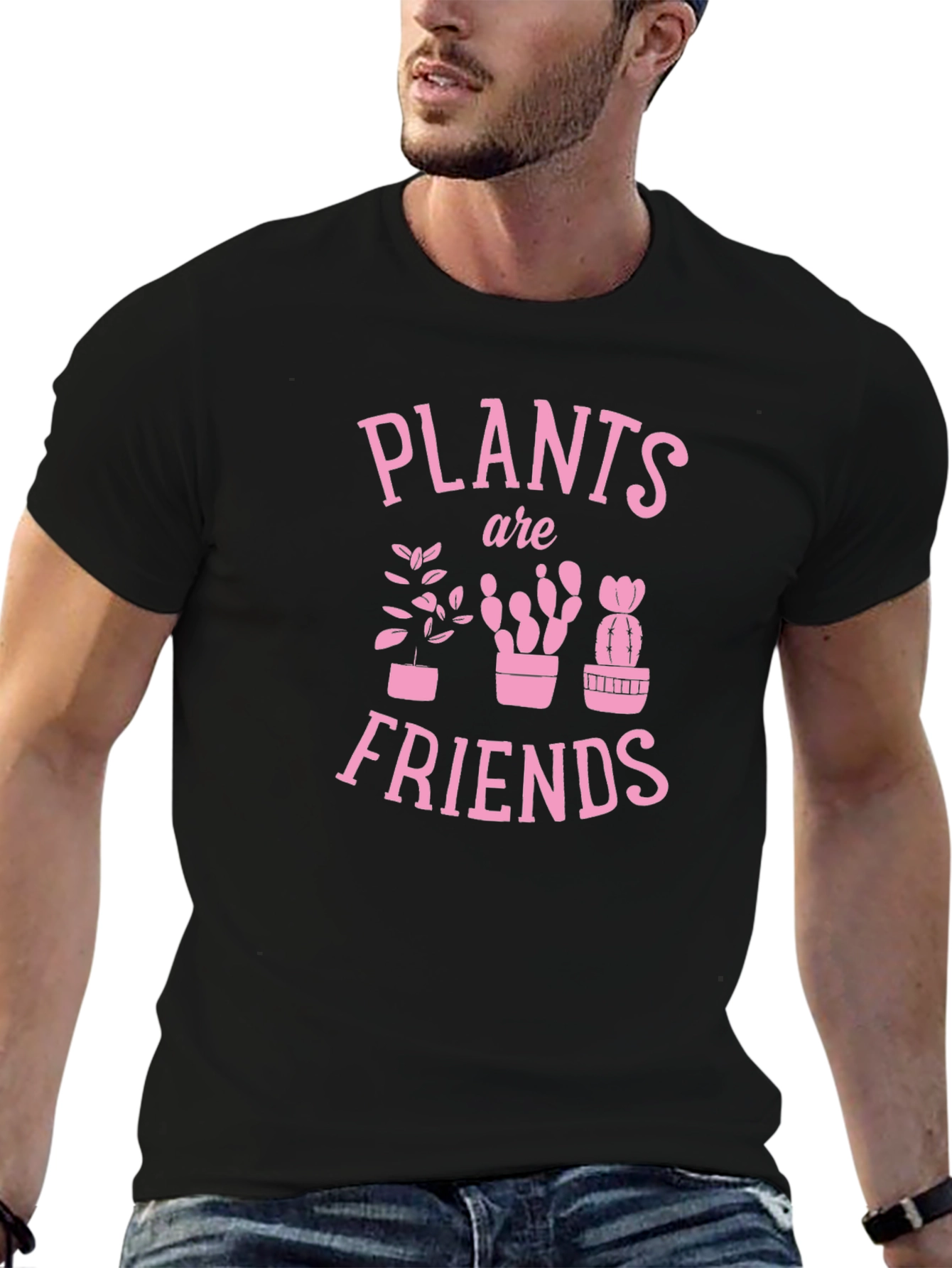 Plants Are Friends Graphic Tee - Black T-Shirt