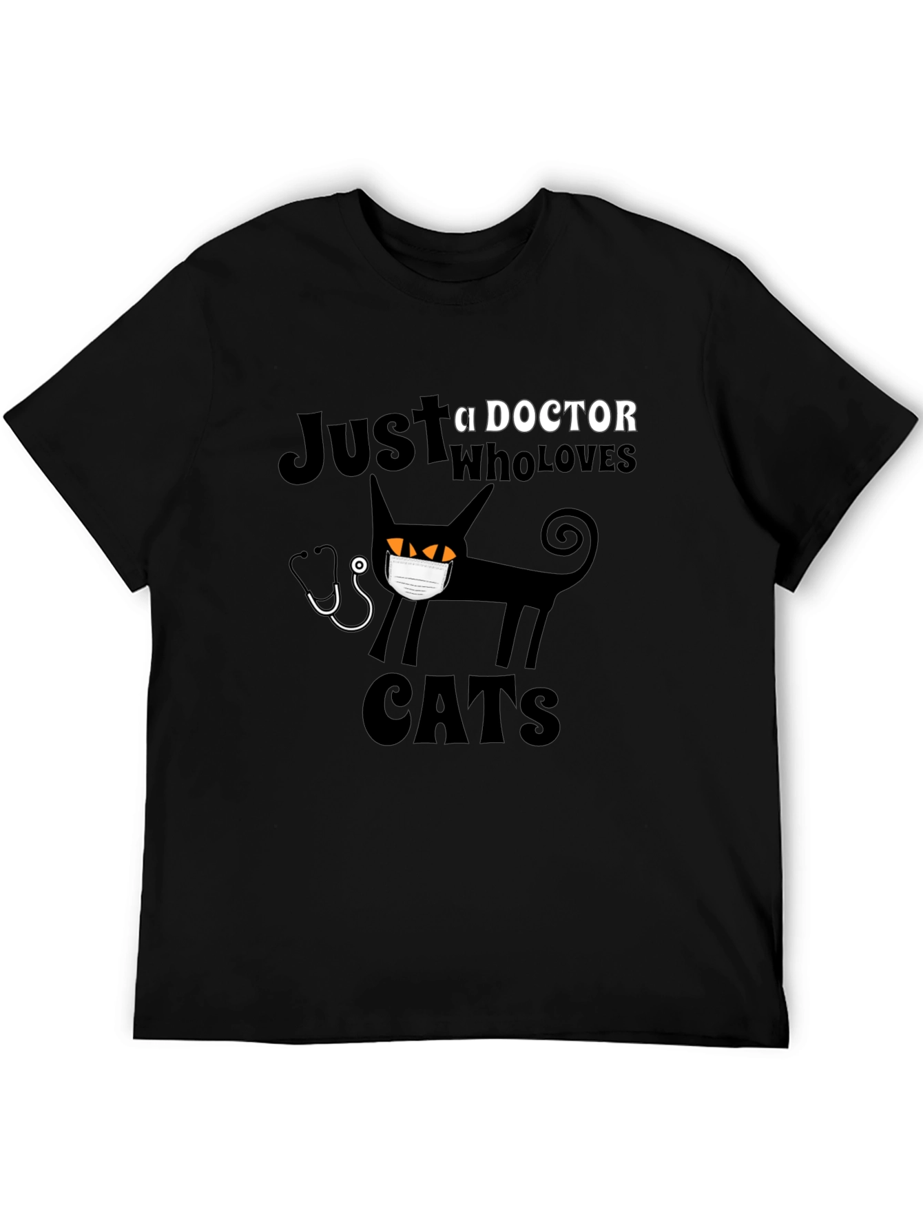 Doctor Who Loves Cats Black T-Shirt