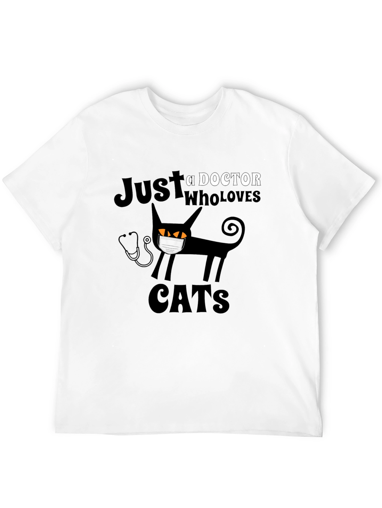 Doctor Who Loves Cats Black T-Shirt
