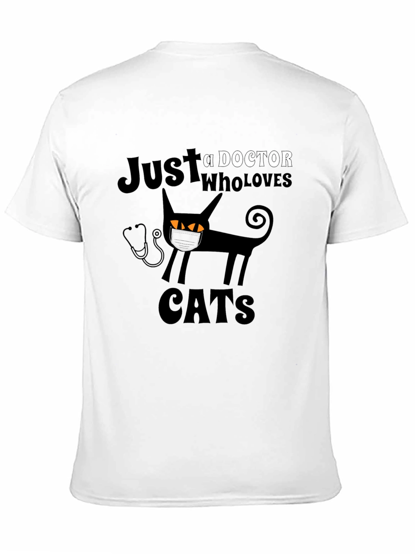 Doctor Who Loves Cats Black T-Shirt