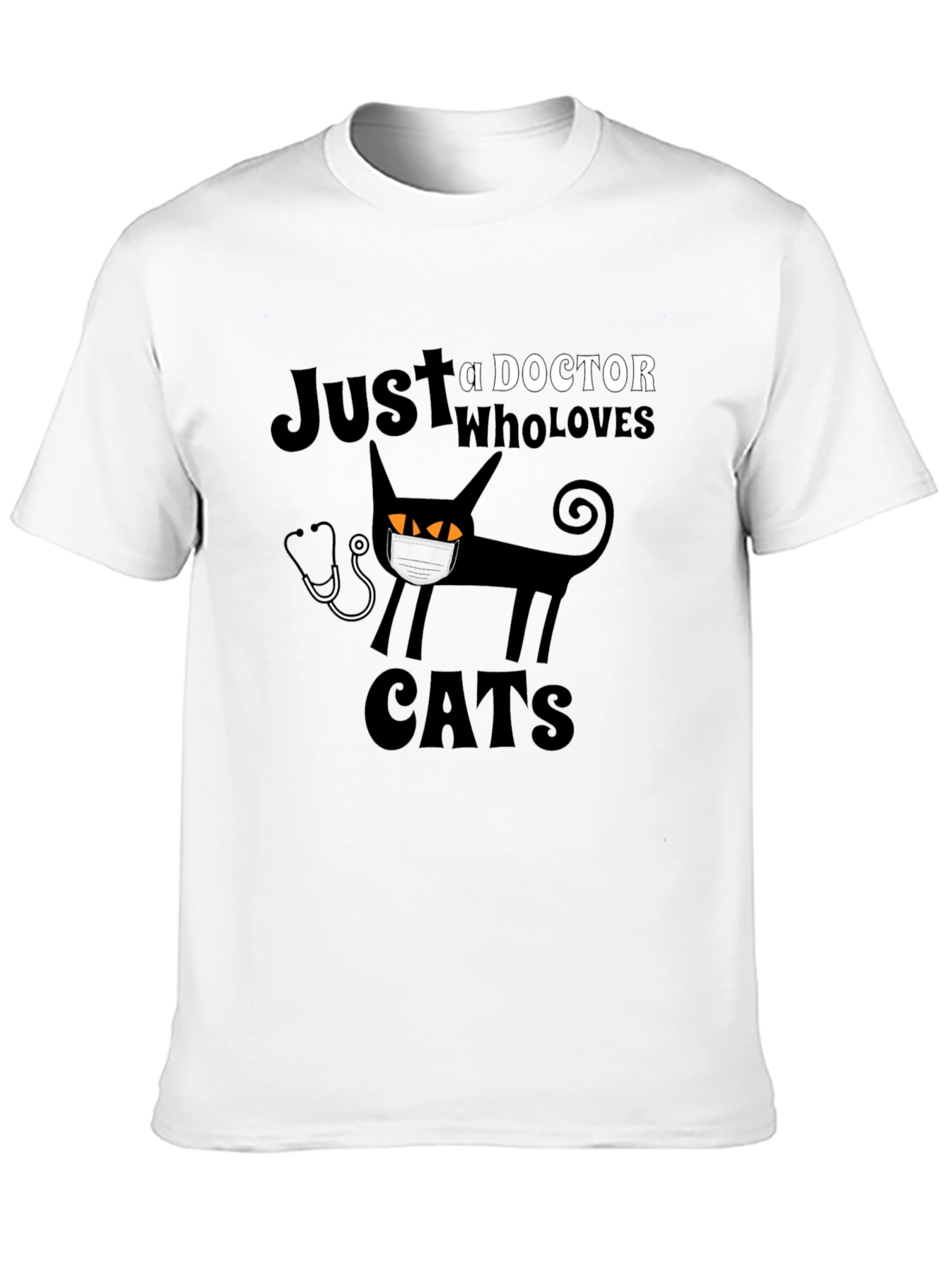 Doctor Who Loves Cats Black T-Shirt