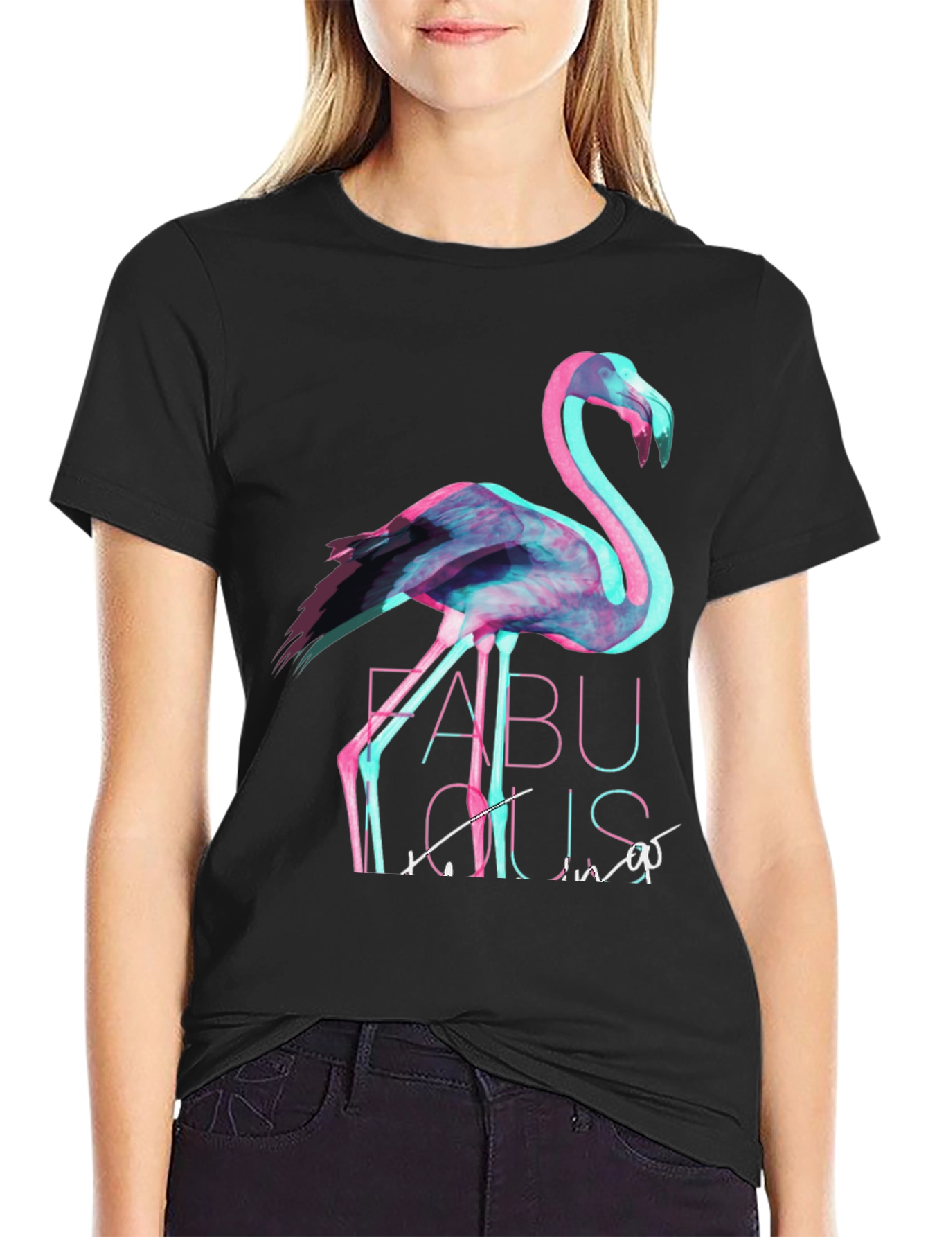 Flamingo Fabulous Graphic Tee - Black T-Shirt