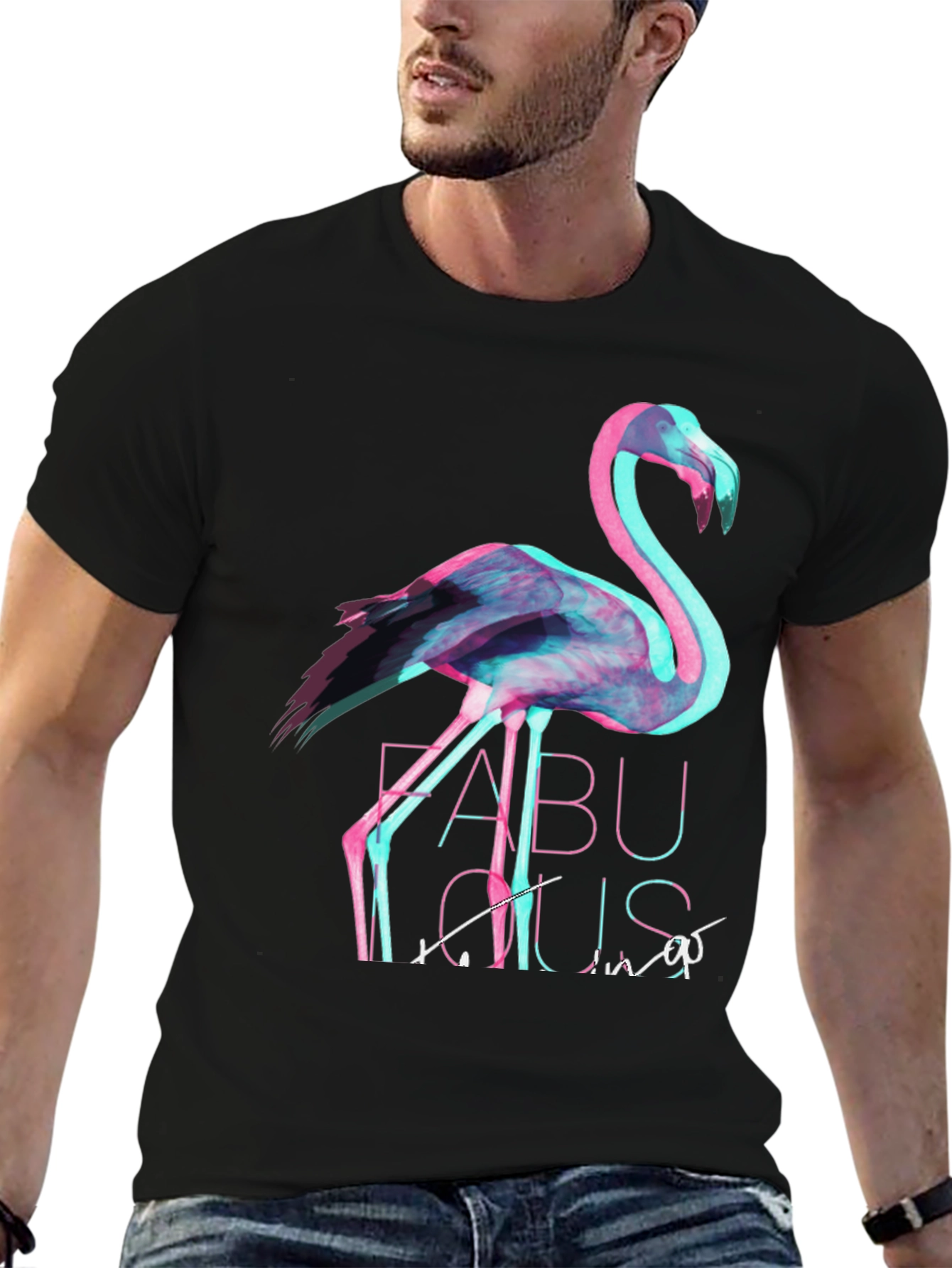 Flamingo Fabulous Graphic Tee - Black T-Shirt