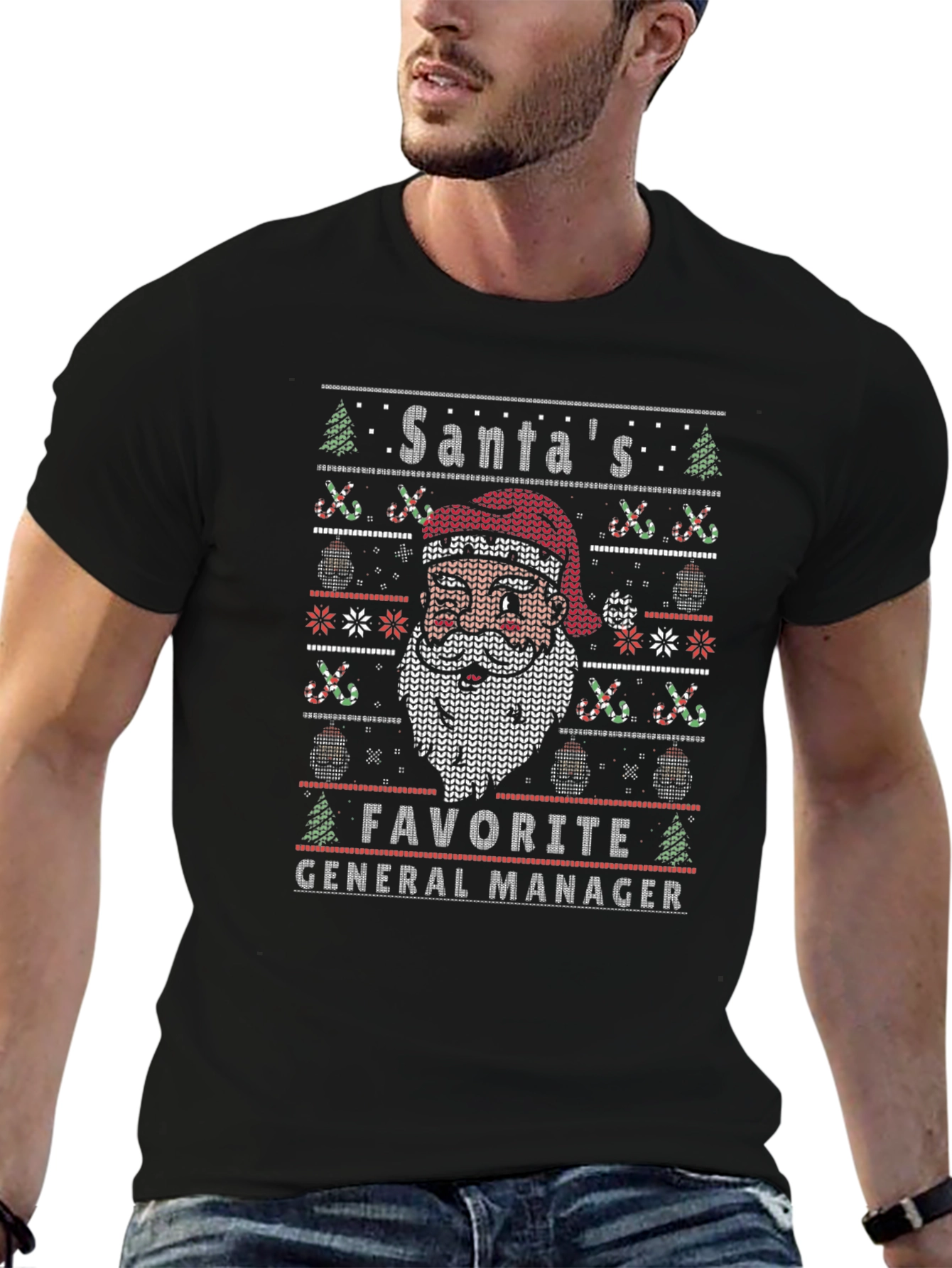 Santas Favorite General Manager Ugly Christmas Sweater T-Shirt