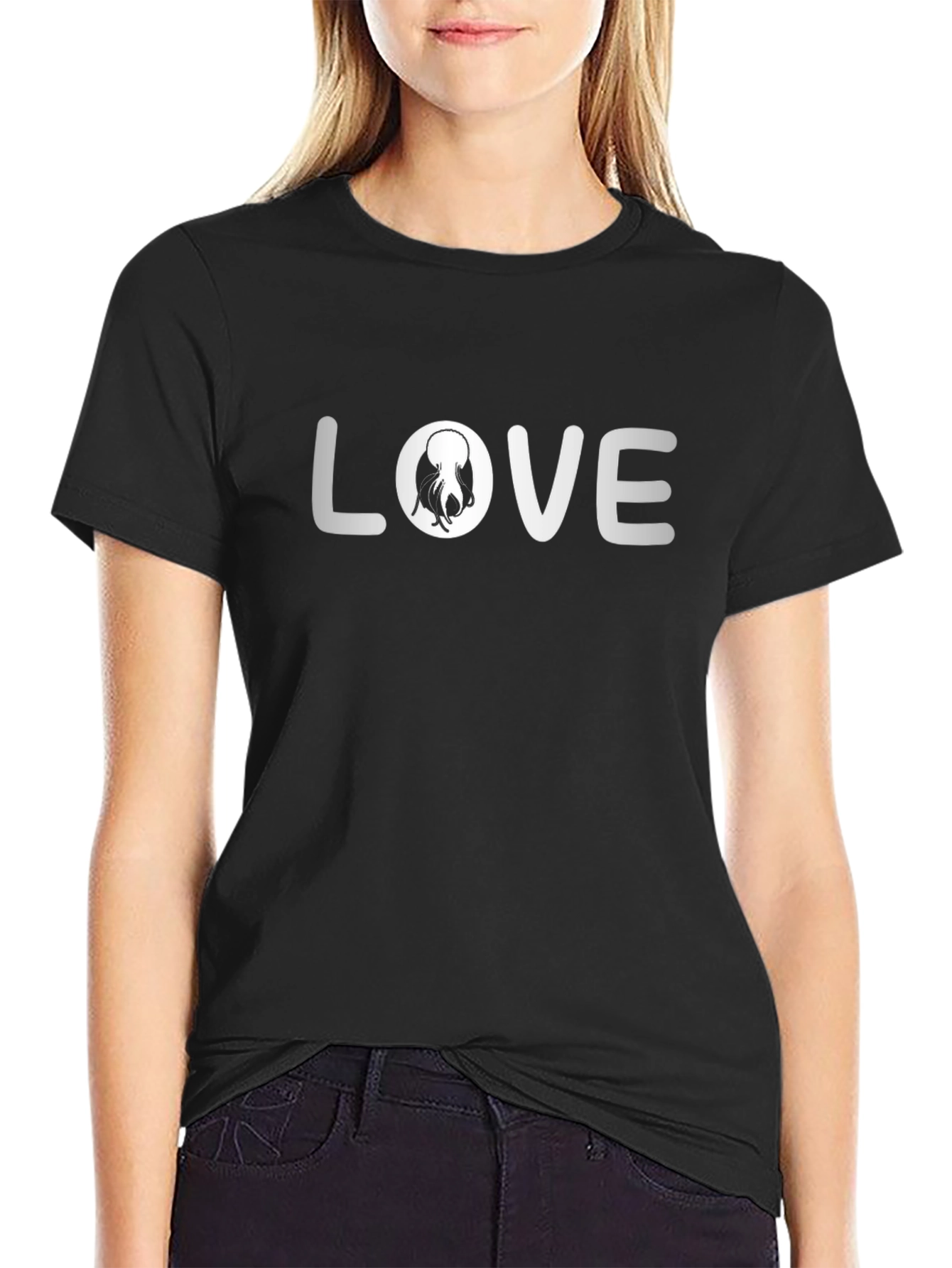 Octopus Love T-Shirt - Black Graphic Tee