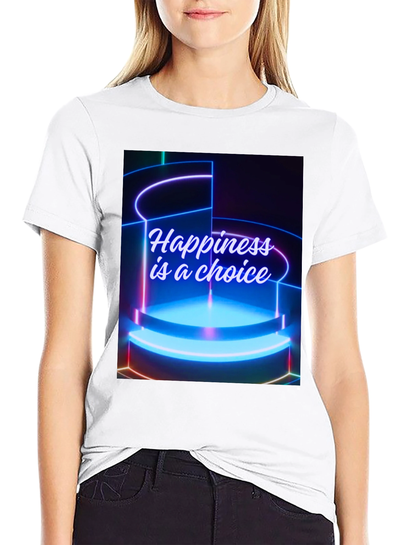 Happiness Choice Graphic Tee - Black