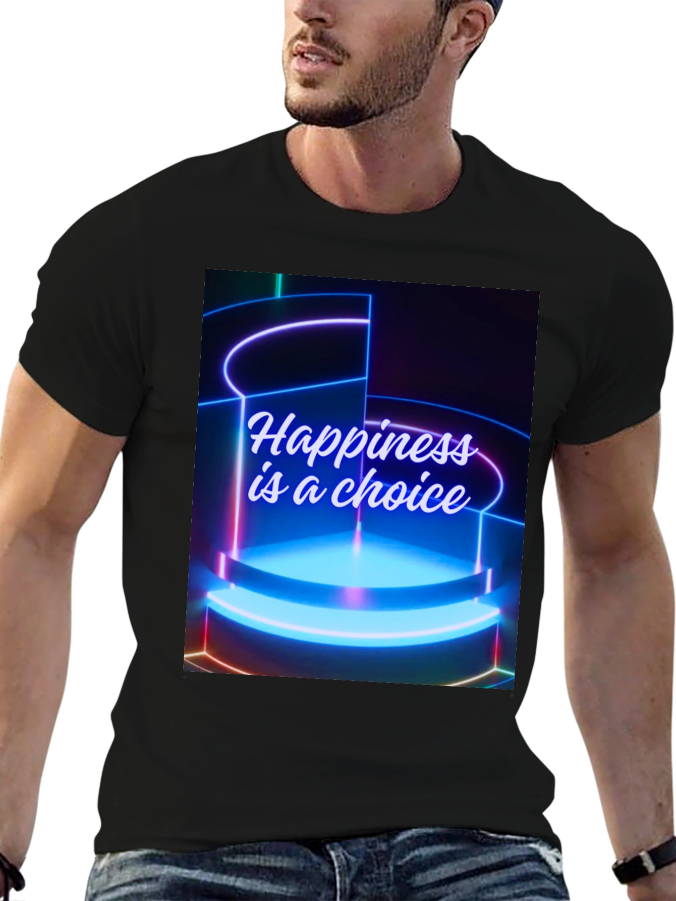Happiness Choice Graphic Tee - Black