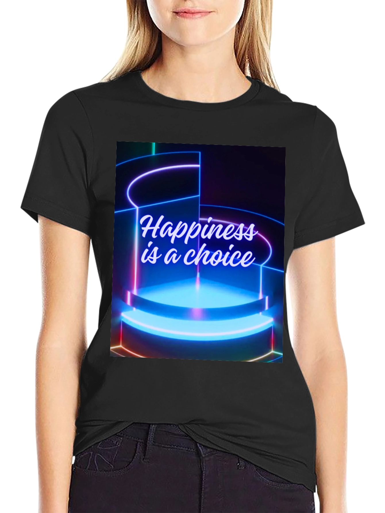 Happiness Choice Graphic Tee - Black
