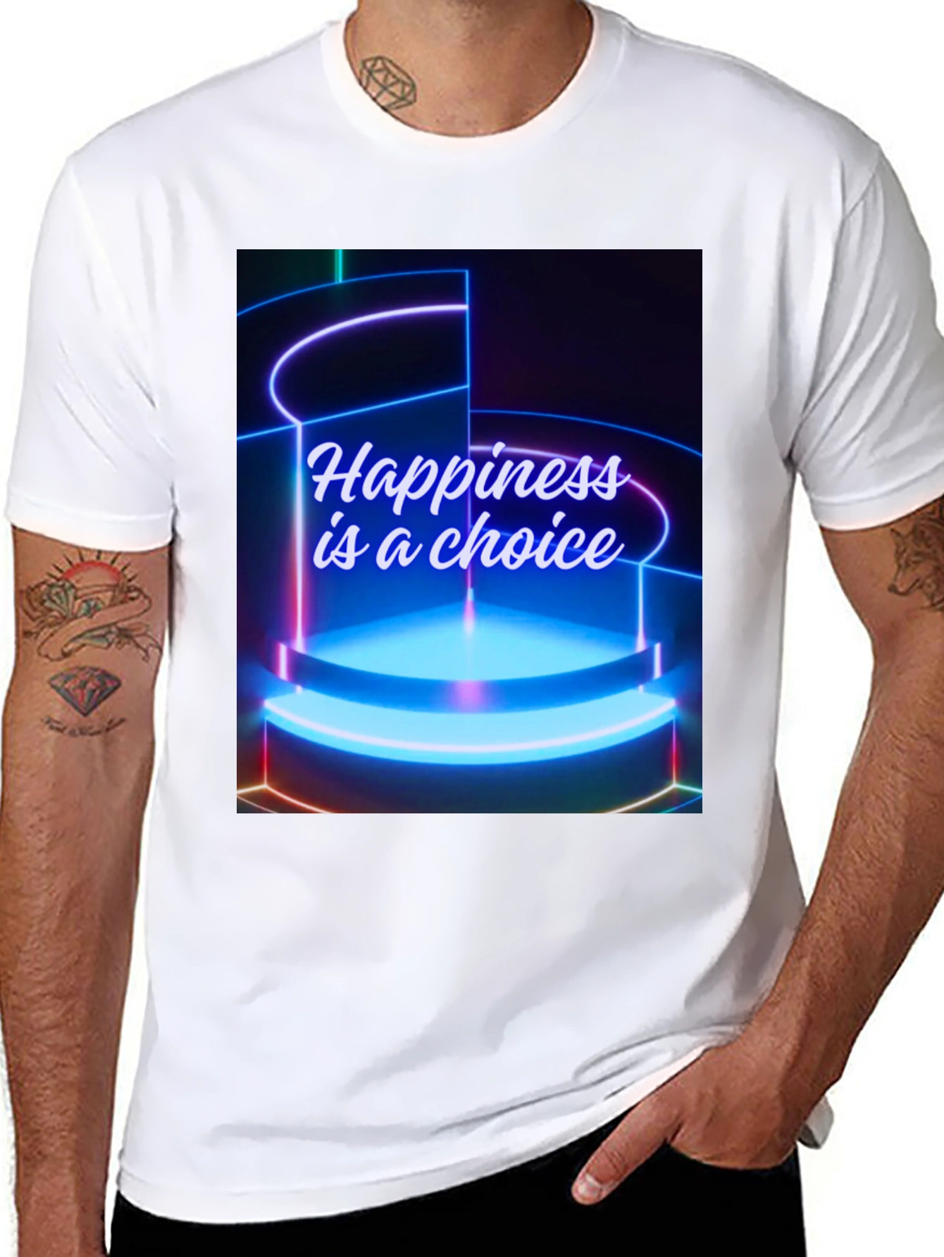 Happiness Choice Graphic Tee - Black