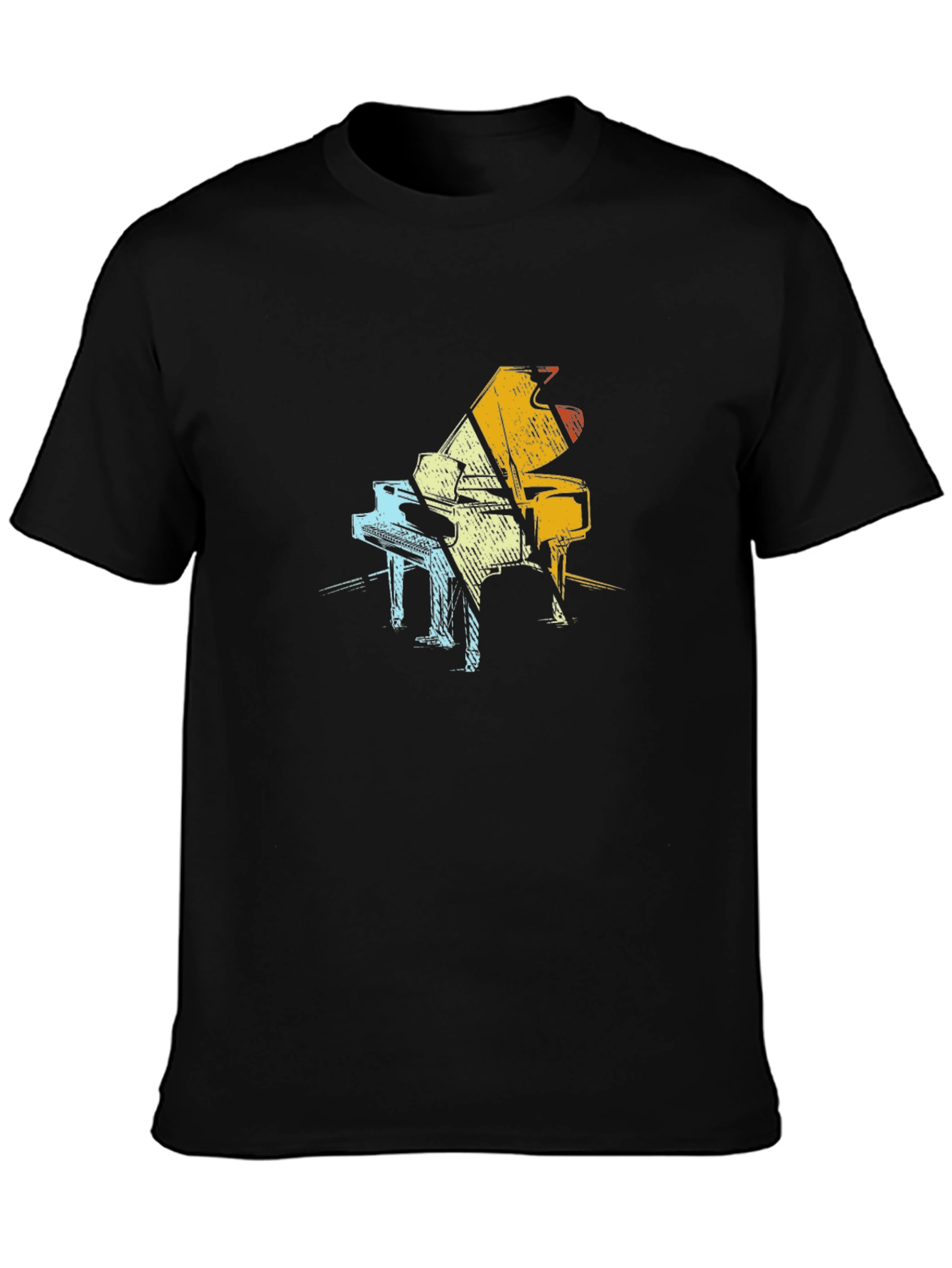 Retro Piano Graphic T-Shirt - Unisex