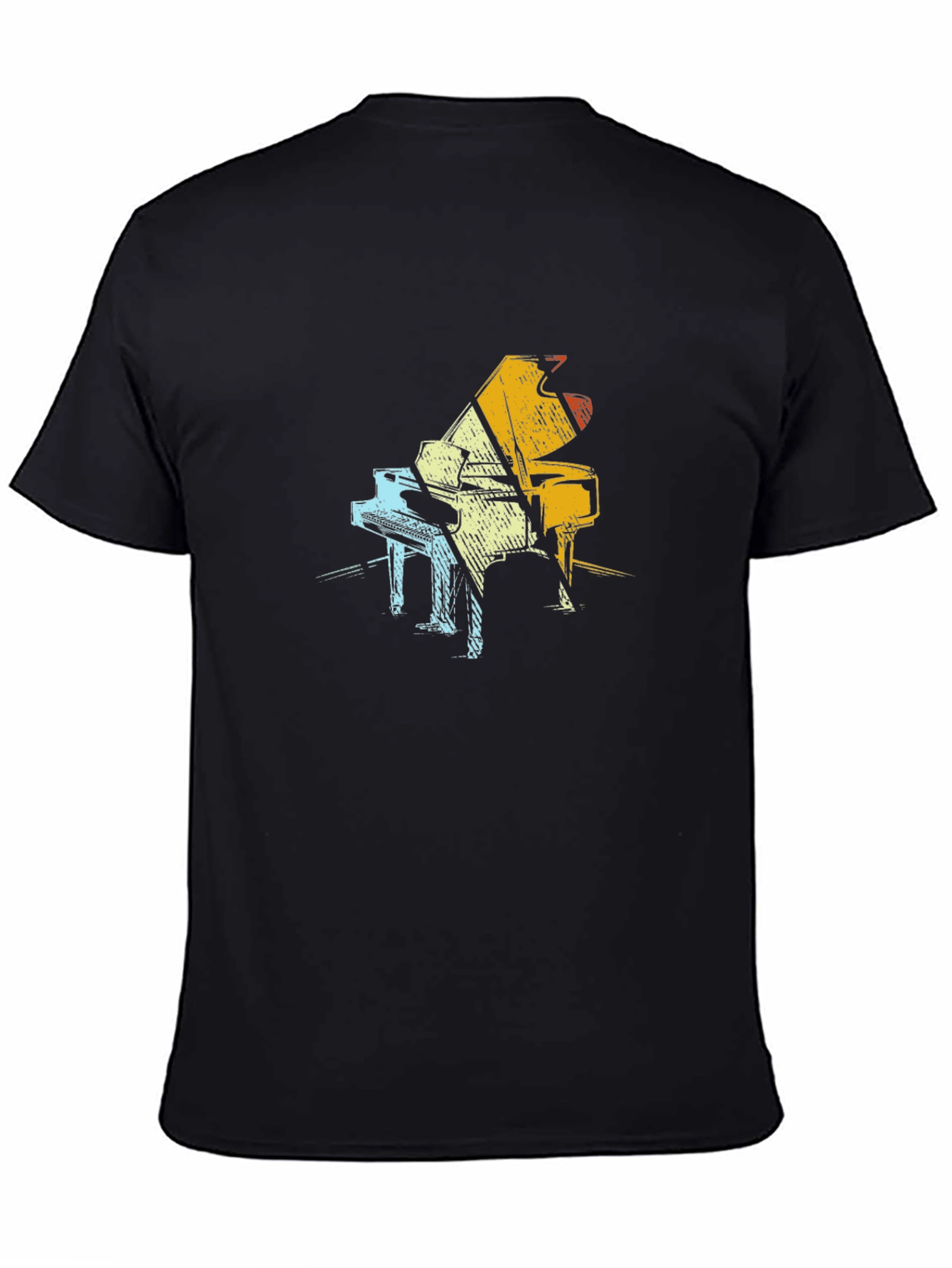 Retro Piano Graphic T-Shirt - Unisex