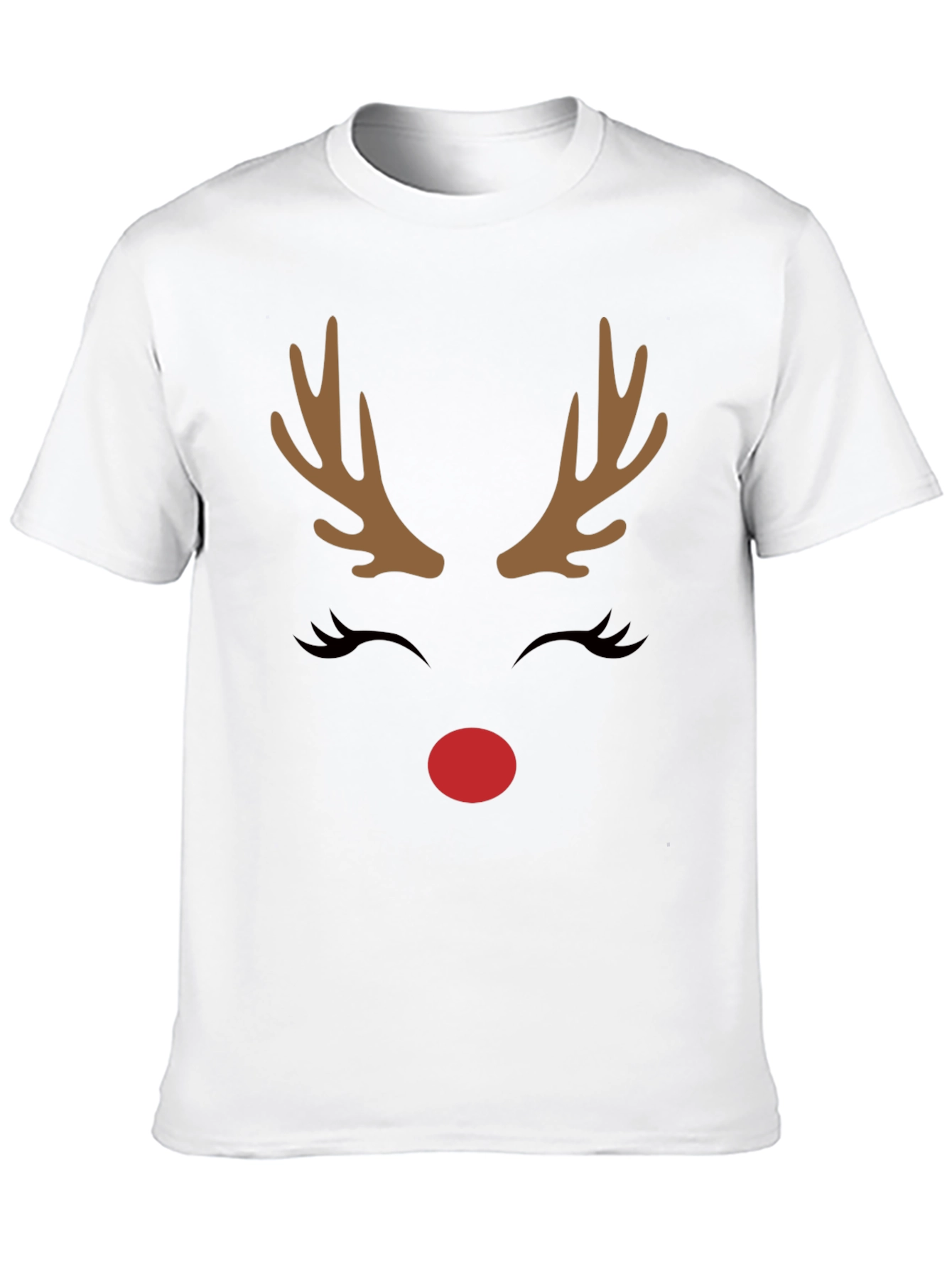 Festive Reindeer Graphic Tee - Holiday Cheer