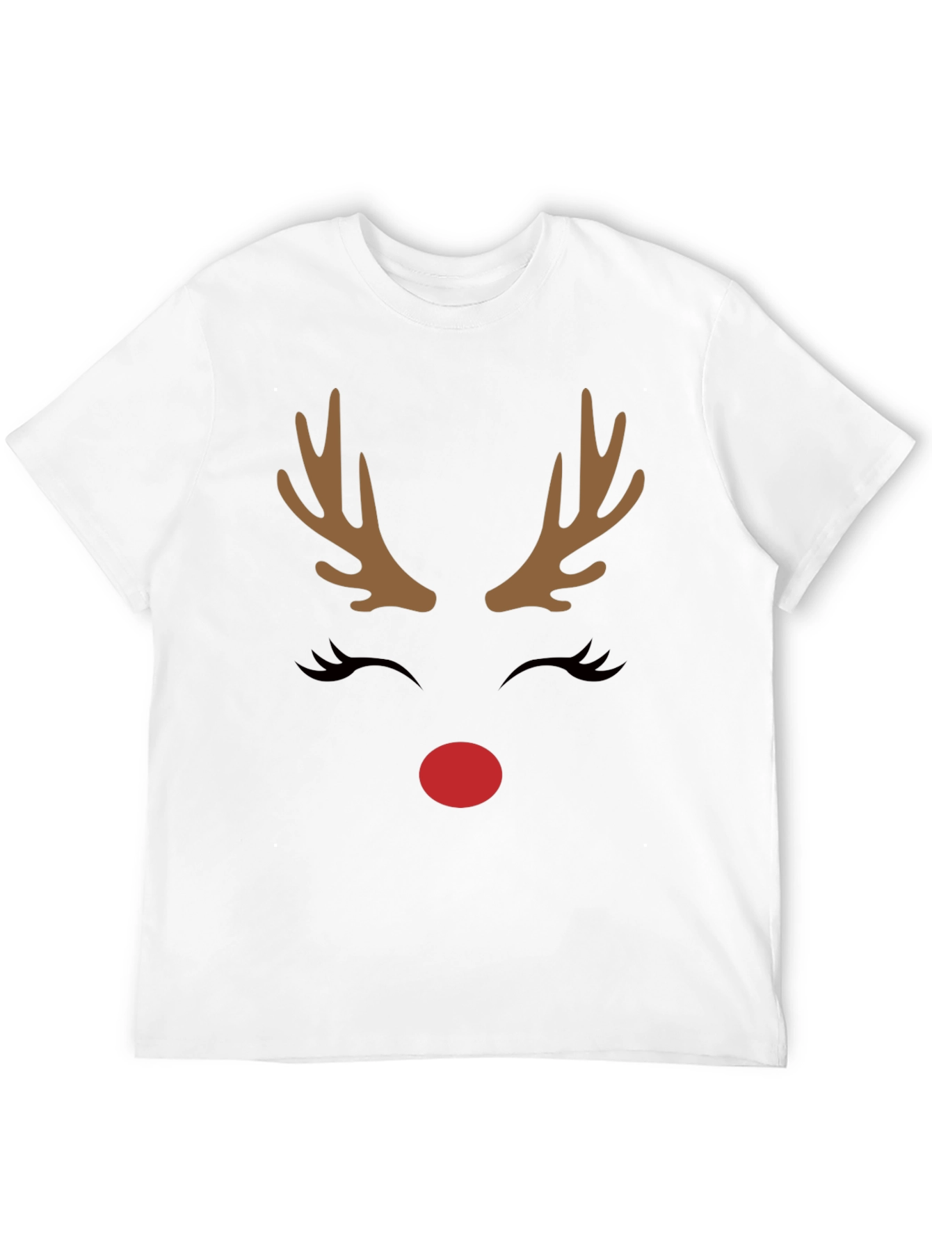 Festive Reindeer Graphic Tee - Holiday Cheer