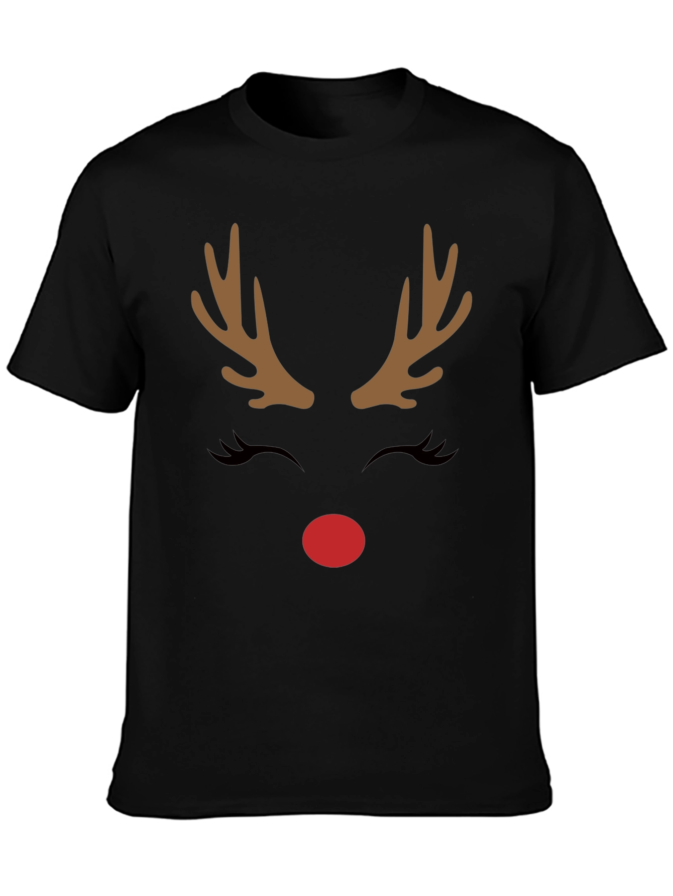Festive Reindeer Graphic Tee - Holiday Cheer