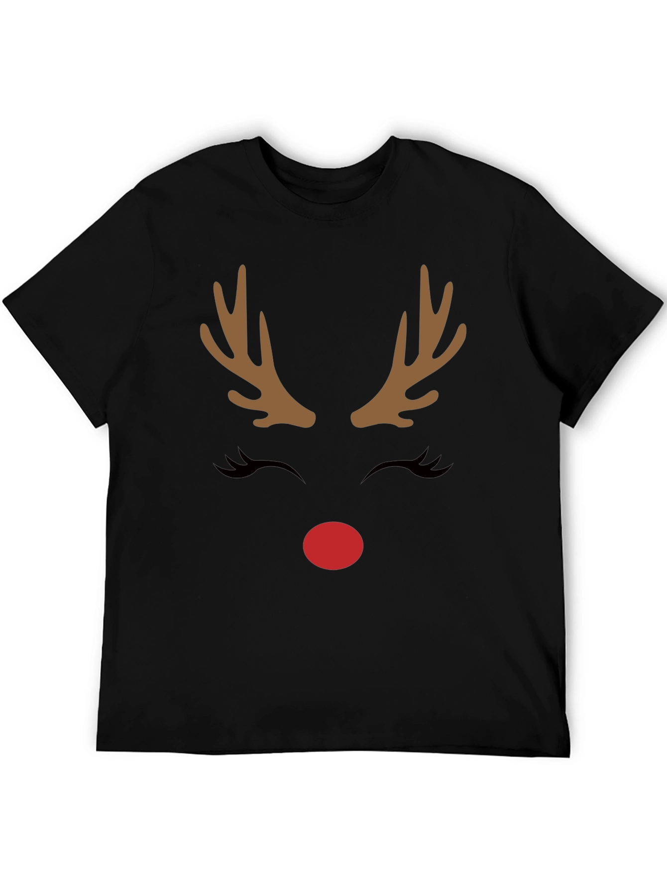 Festive Reindeer Graphic Tee - Holiday Cheer