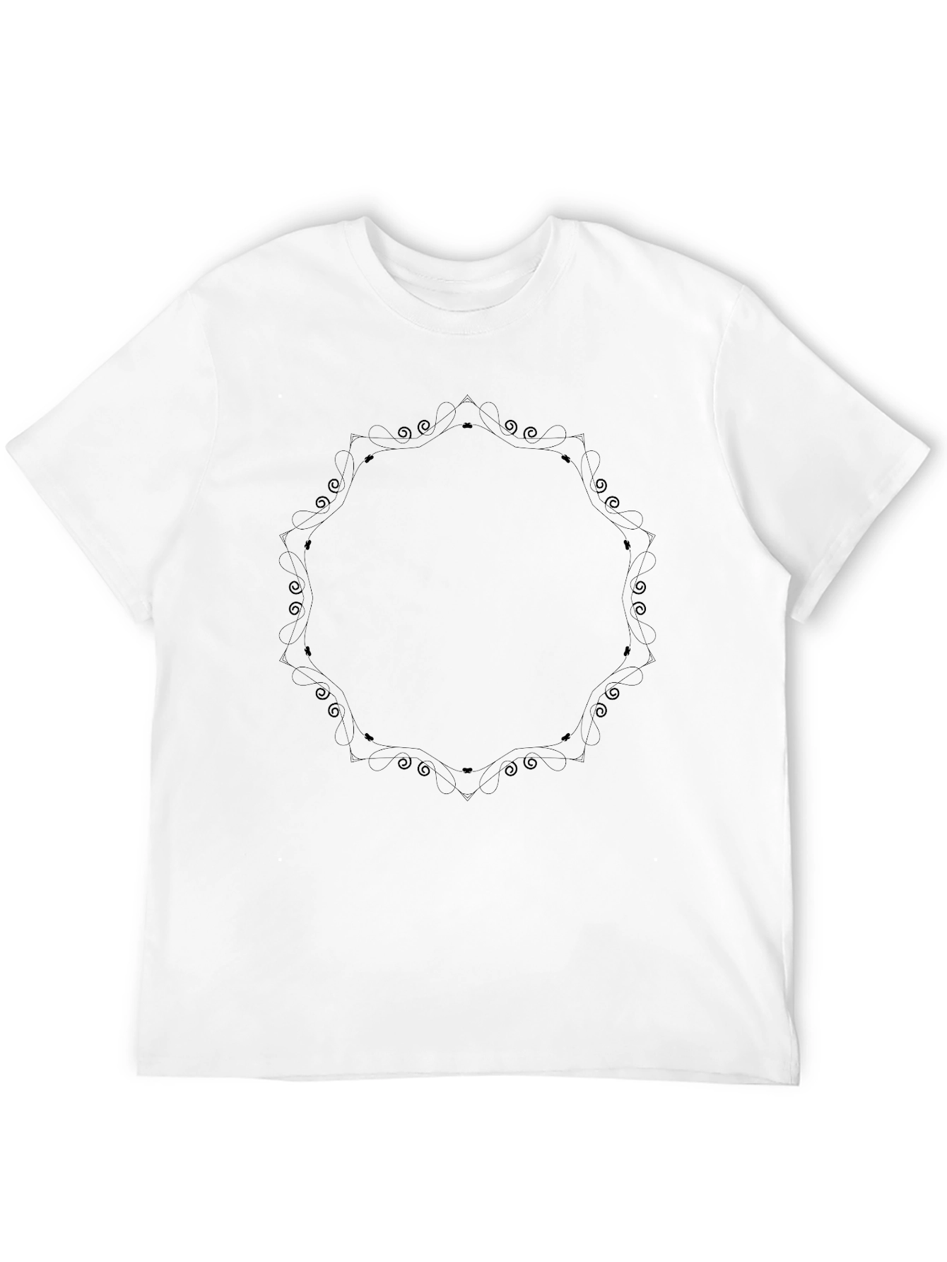 Black Graphic Tee - Abstract Mandala Design