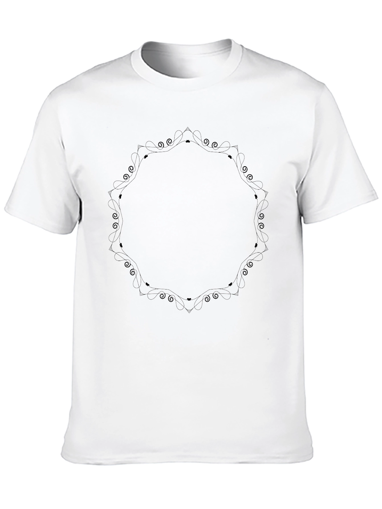 Black Graphic Tee - Abstract Mandala Design
