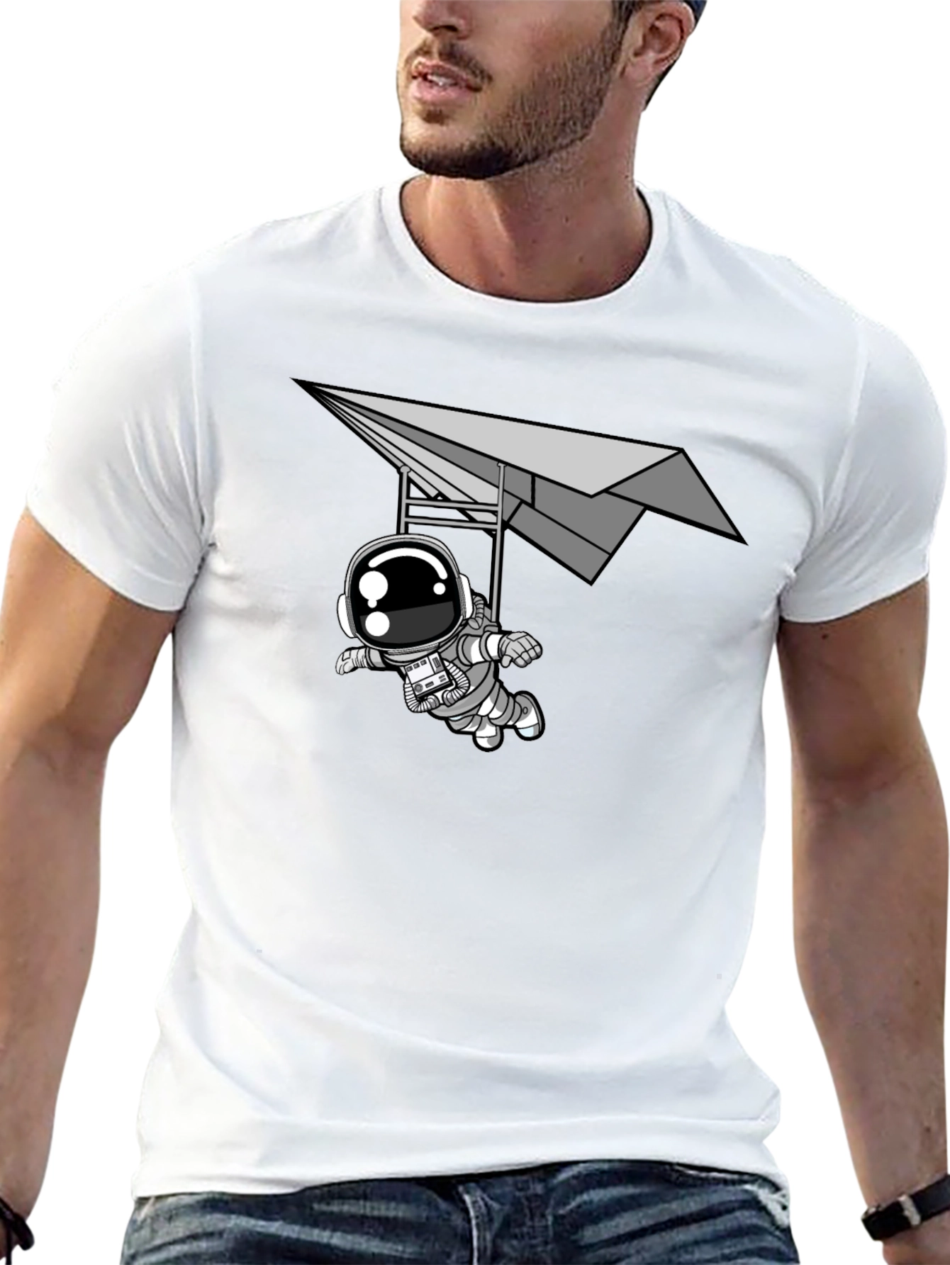 Astronaut Paper Plane T-Shirt - Soar Through Space!