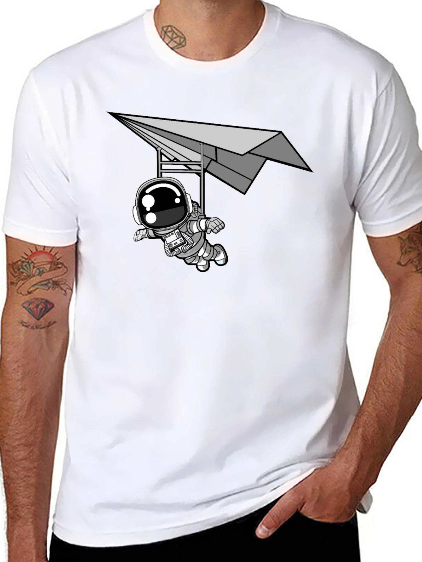 Astronaut Paper Plane T-Shirt - Soar Through Space!