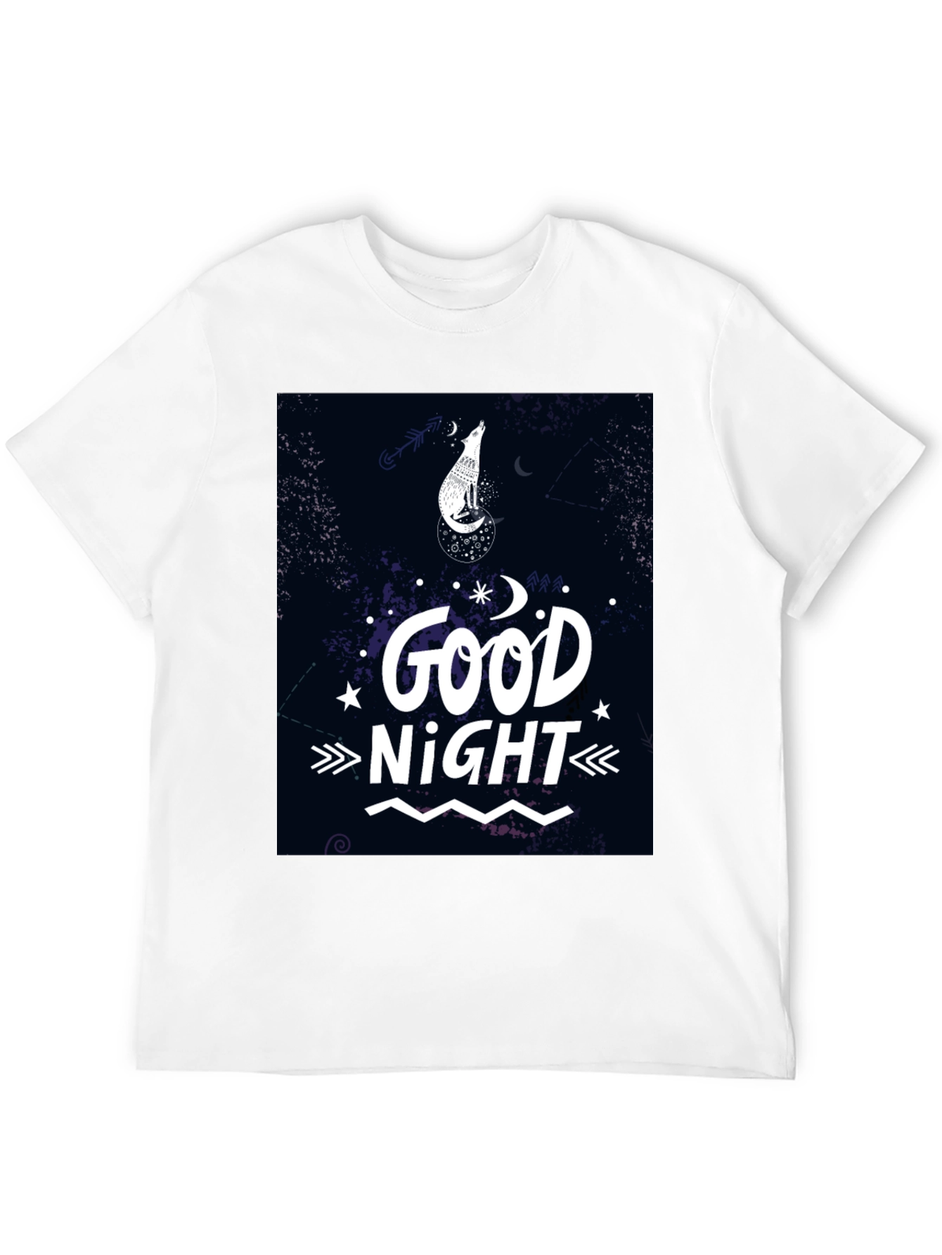 Good Night Wolf Graphic T-Shirt - Black