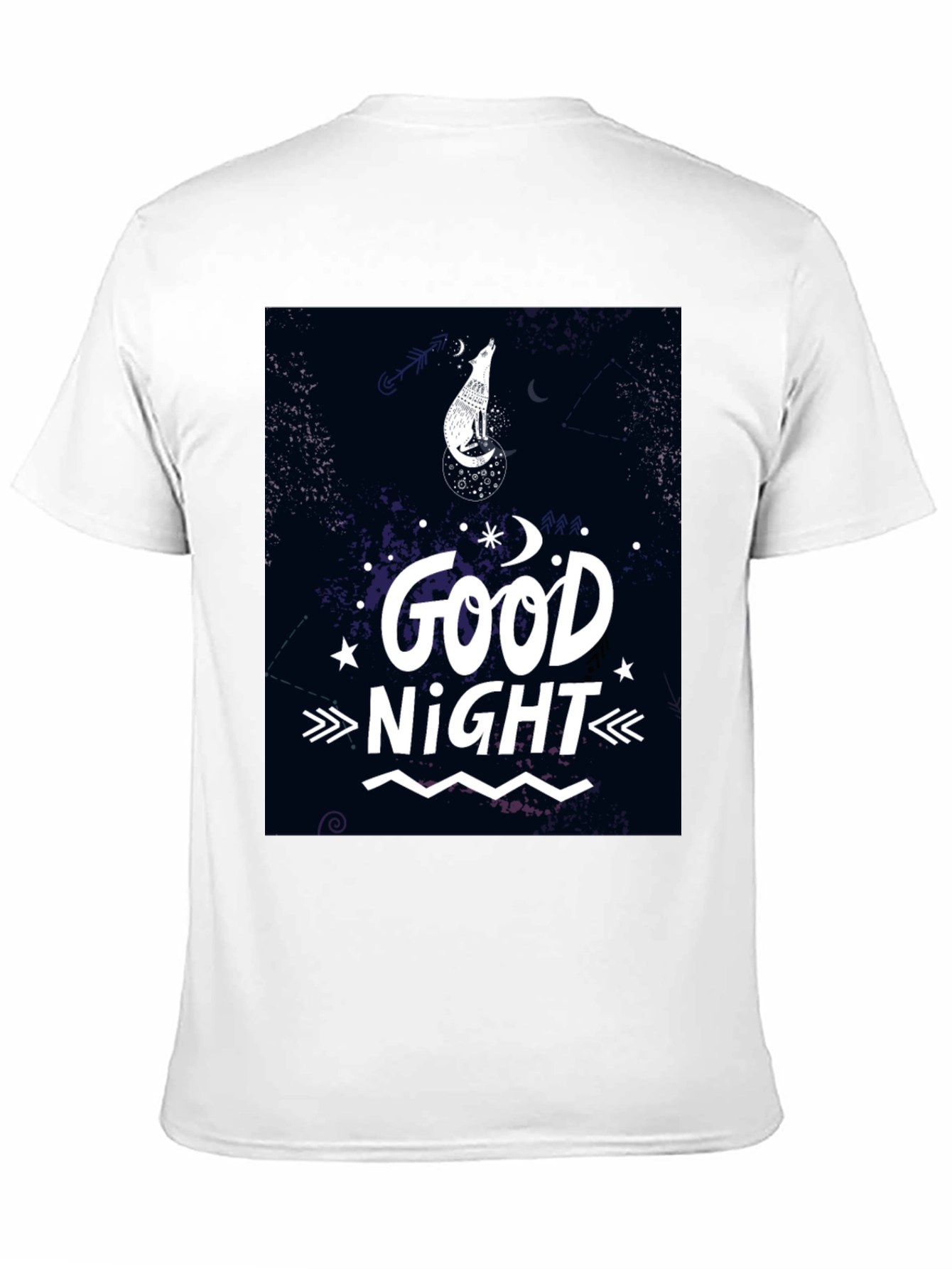 Good Night Wolf Graphic T-Shirt - Black