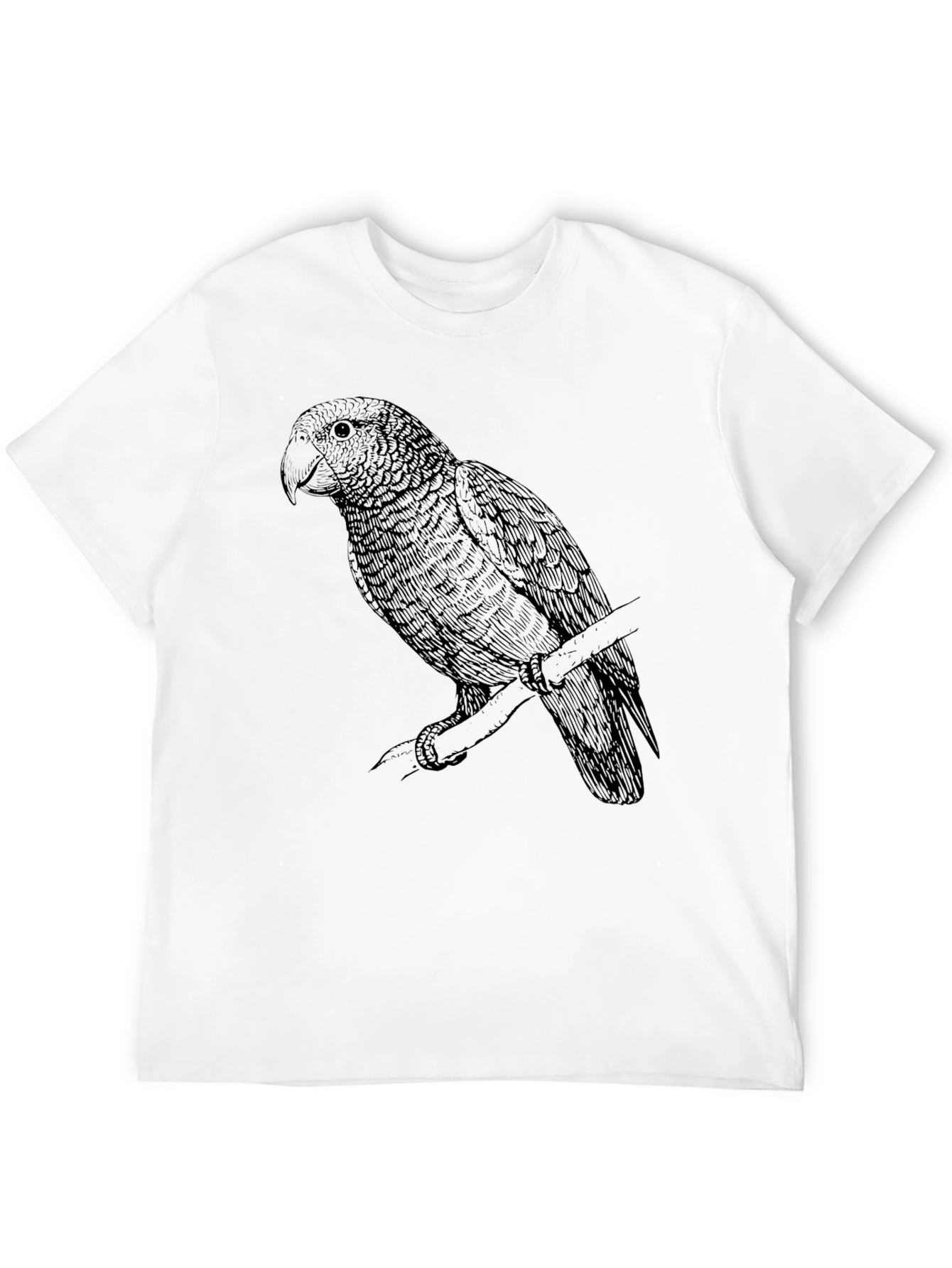 Black T-Shirt with Parrot Graphic Tee