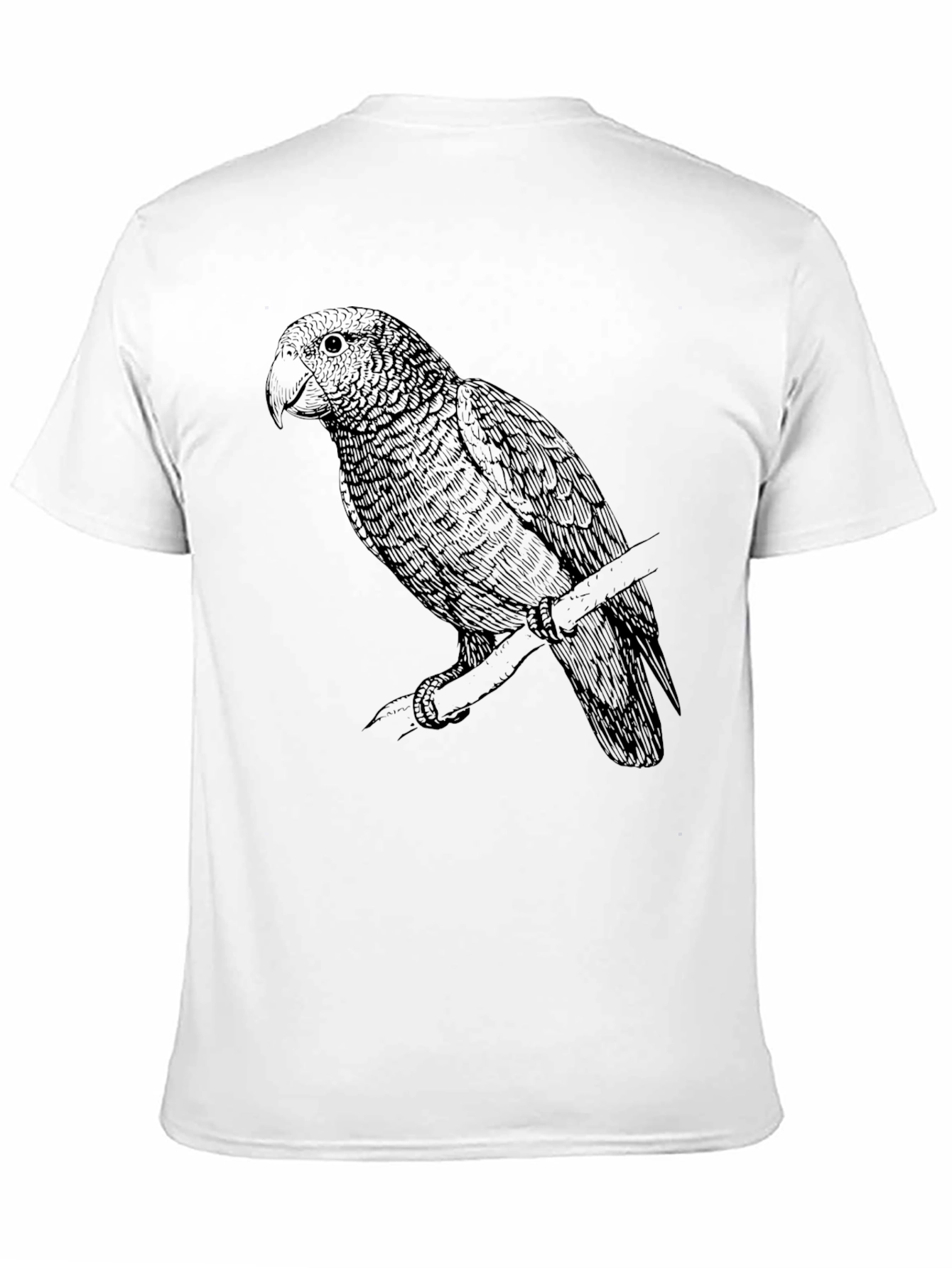 Black T-Shirt with Parrot Graphic Tee