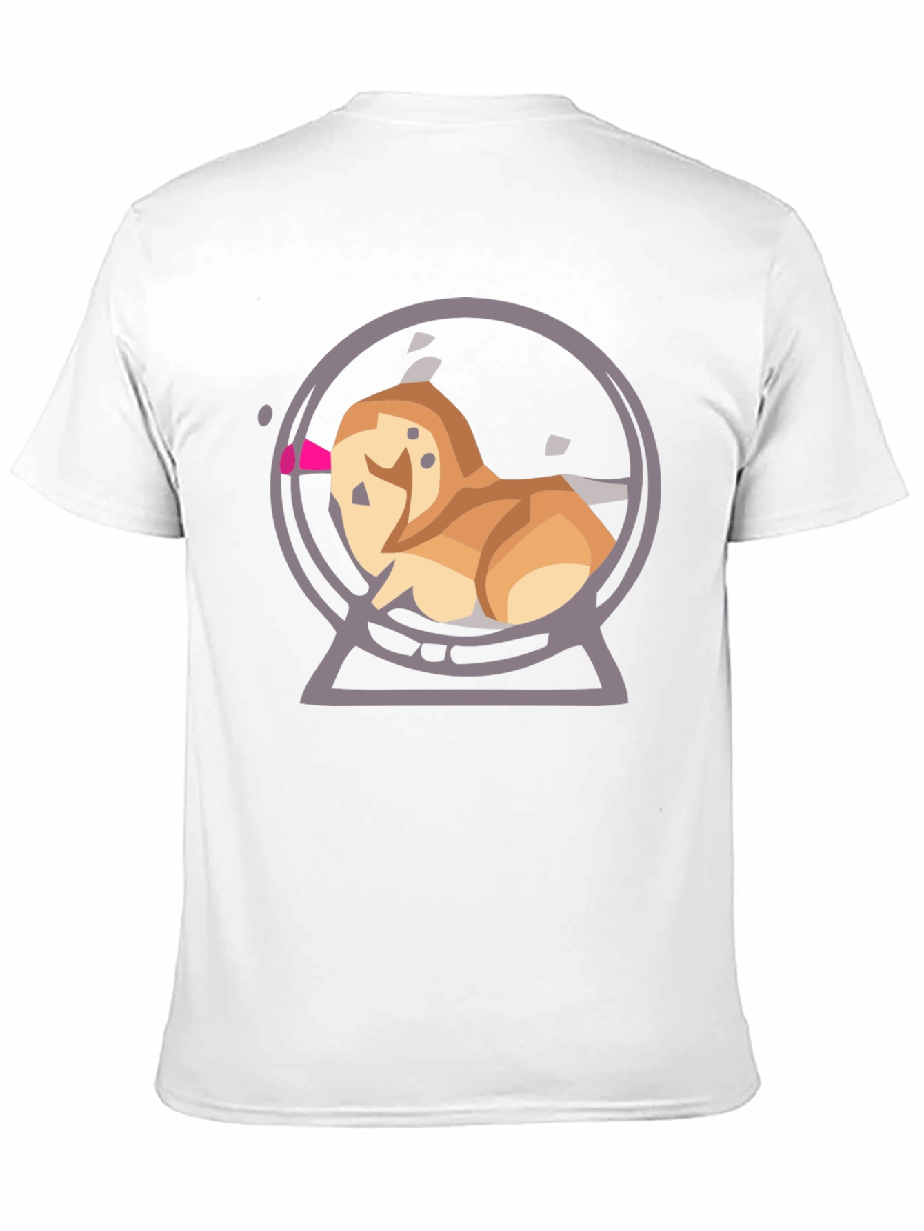 Cartoon Dog Snow Globe Graphic Tee - Black