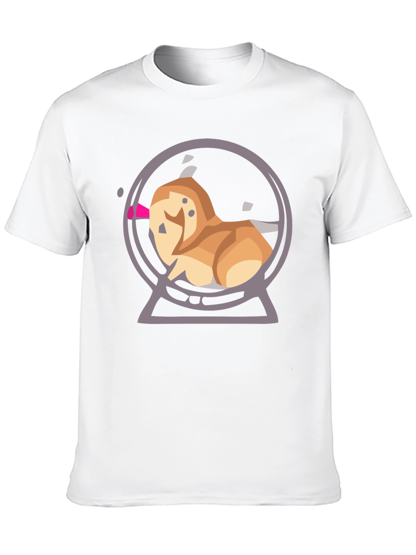Cartoon Dog Snow Globe Graphic Tee - Black