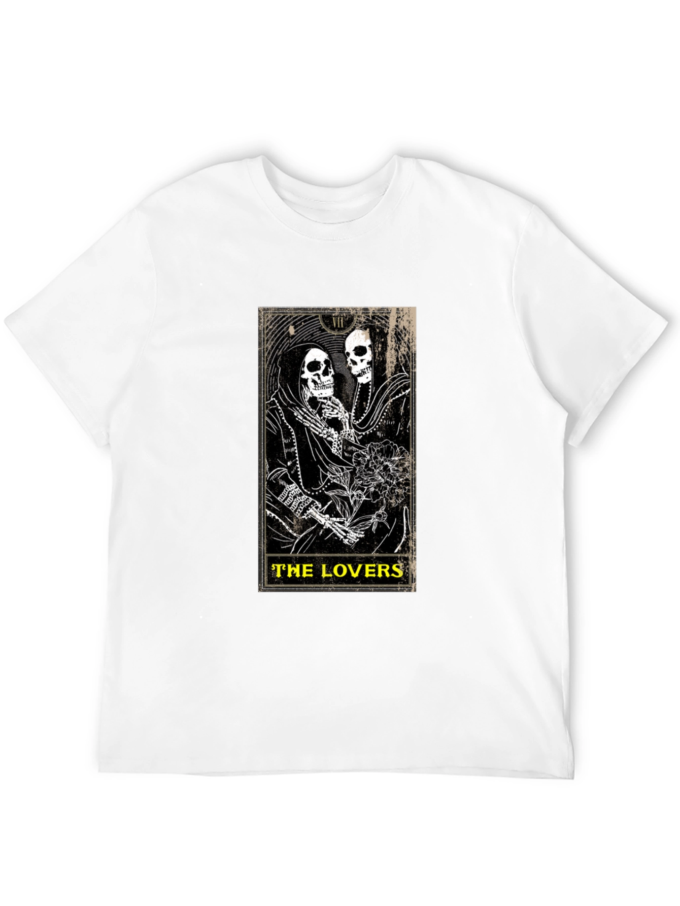The Lovers Tarot Card Graphic T-Shirt - Black