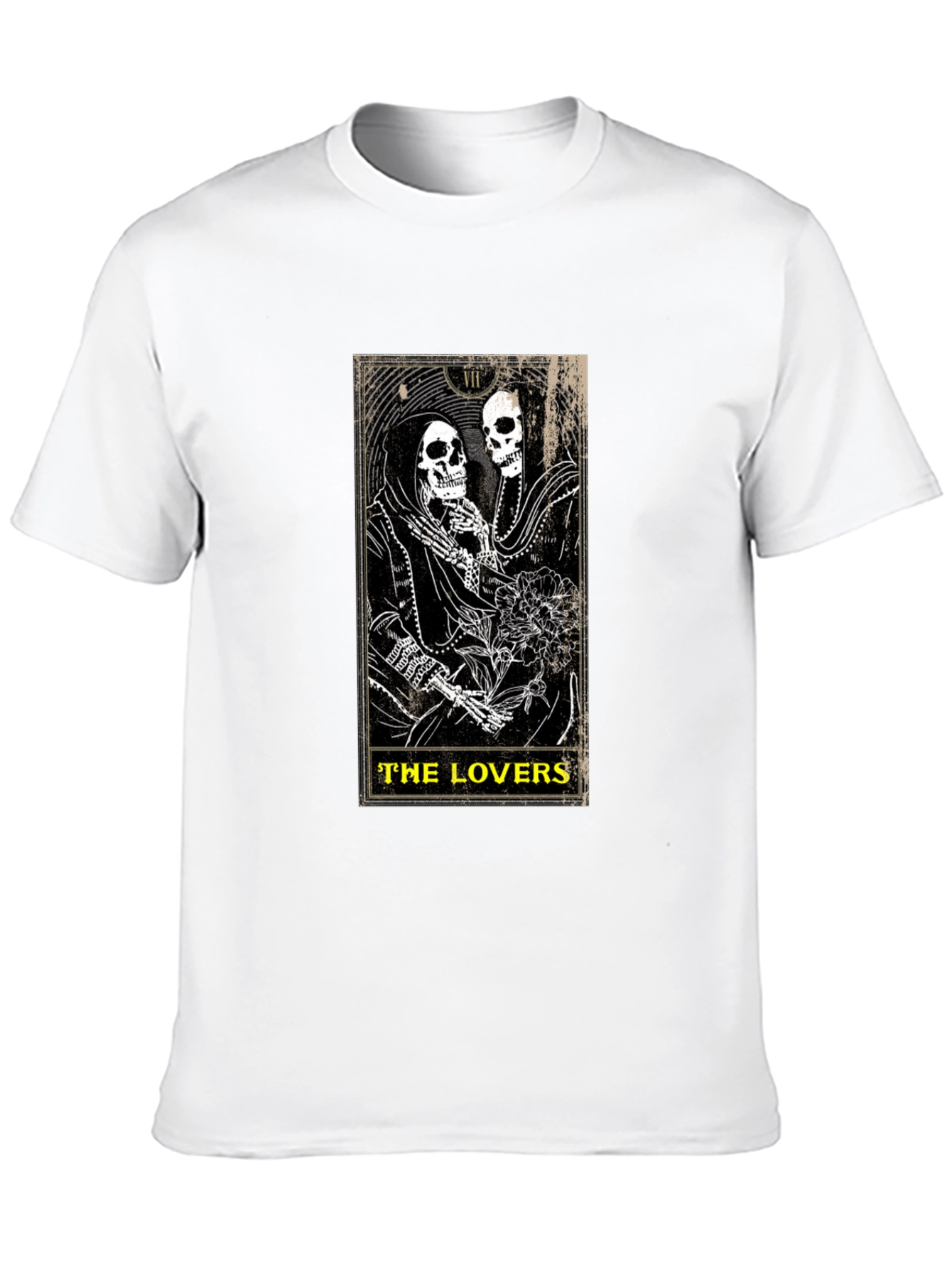 The Lovers Tarot Card Graphic T-Shirt - Black