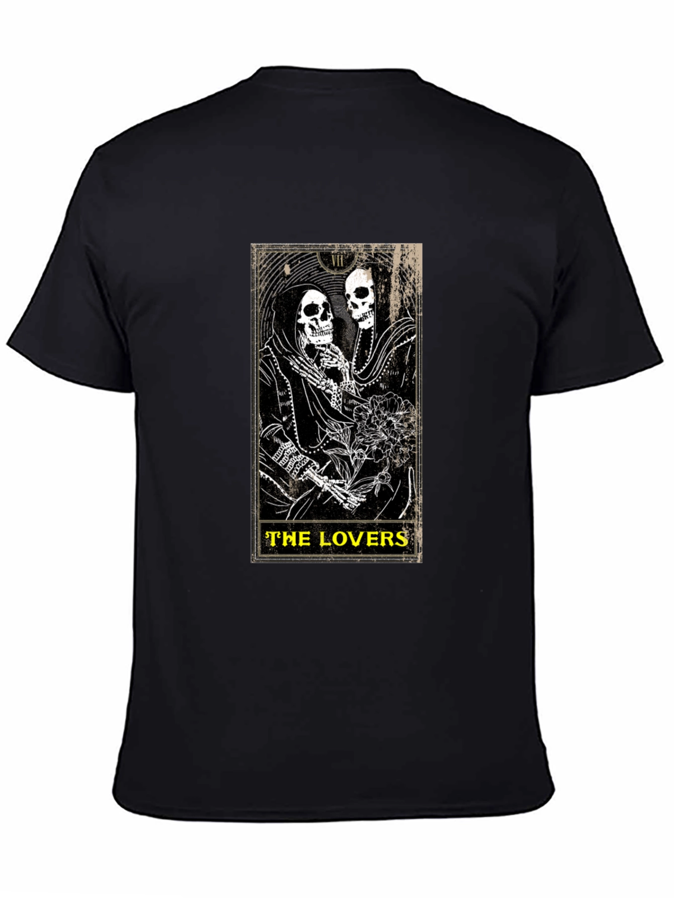 The Lovers Tarot Card Graphic T-Shirt - Black