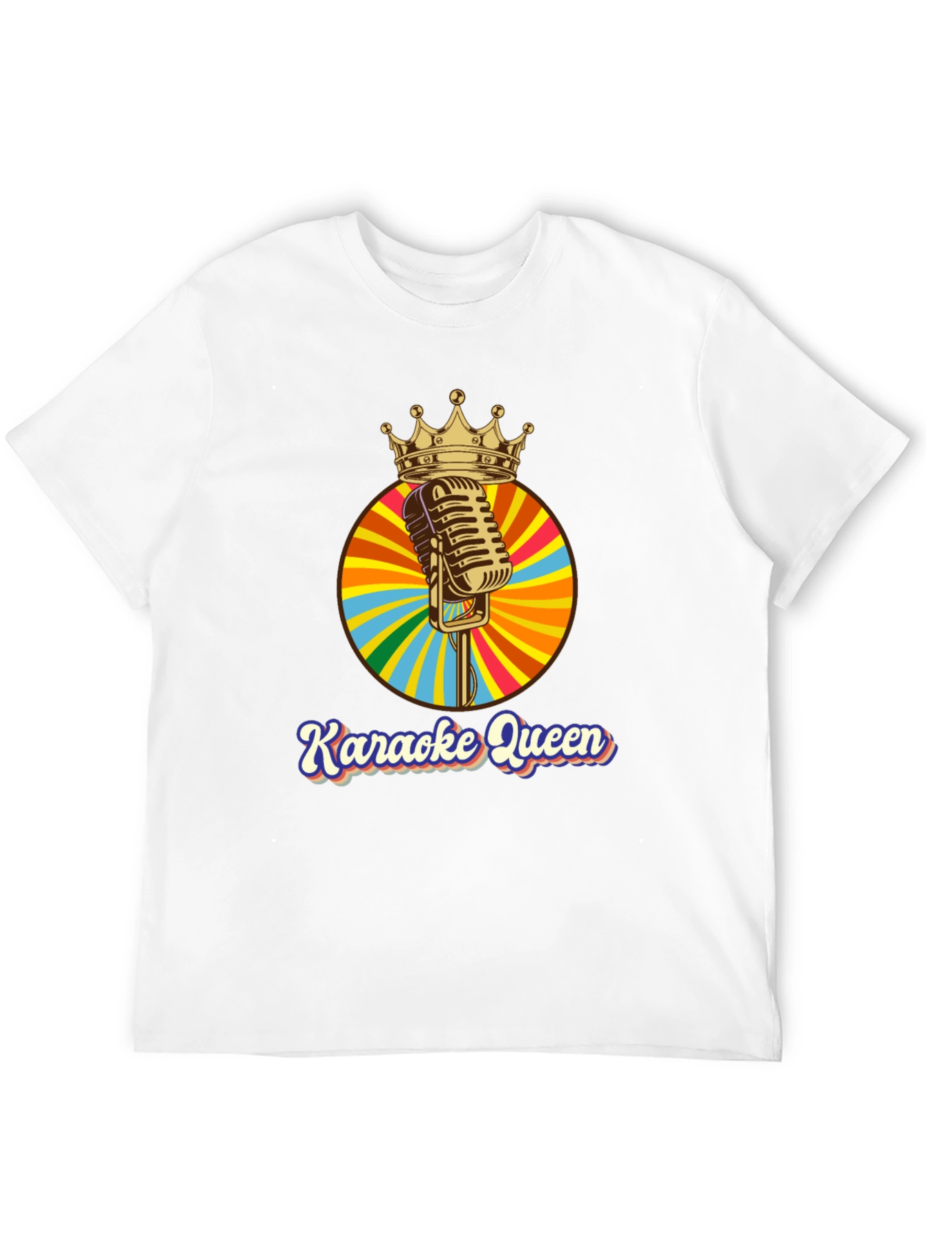 Karaoke Queen Graphic Tee - Retro Mic Design