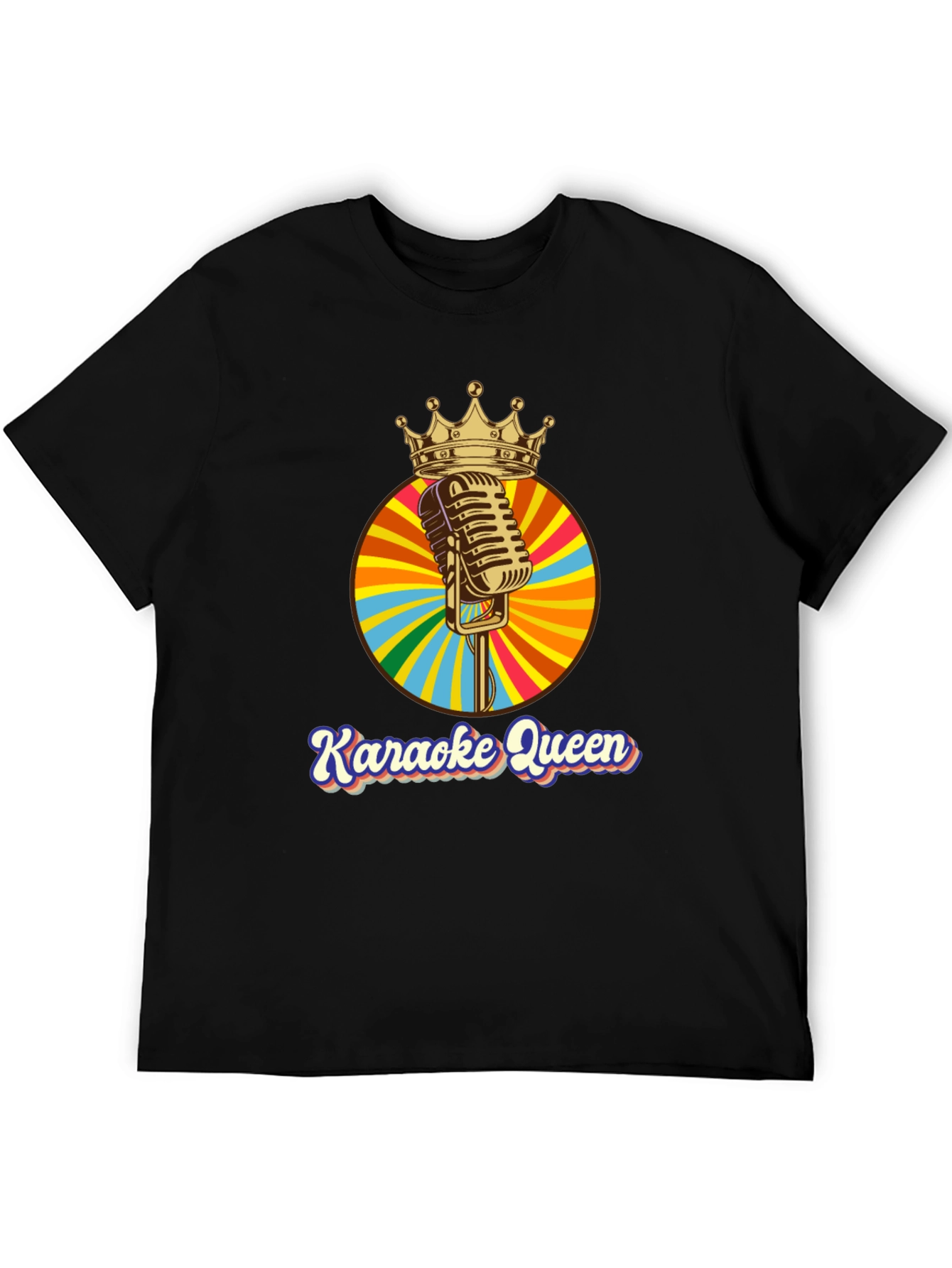 Karaoke Queen Graphic Tee - Retro Mic Design