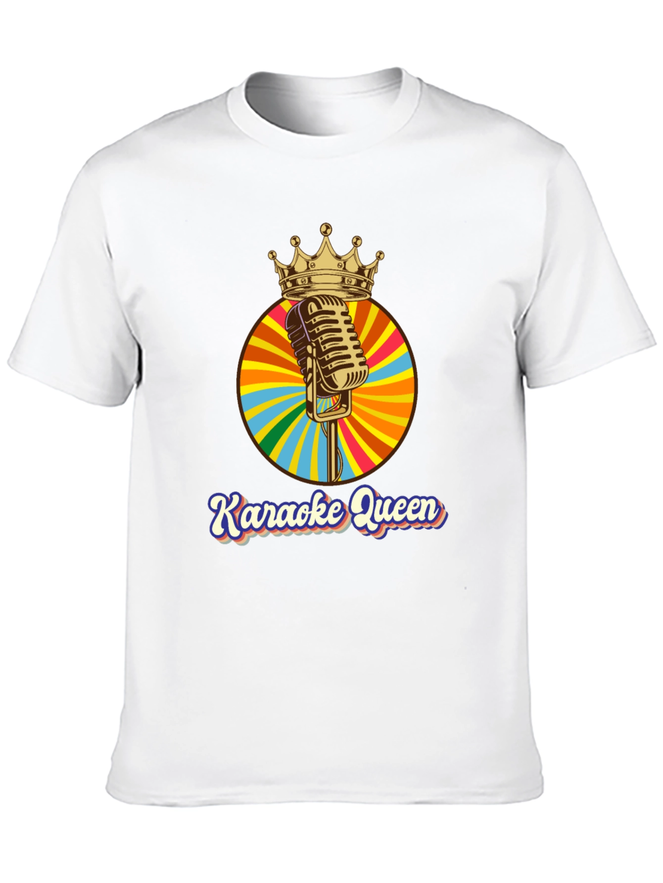 Karaoke Queen Graphic Tee - Retro Mic Design
